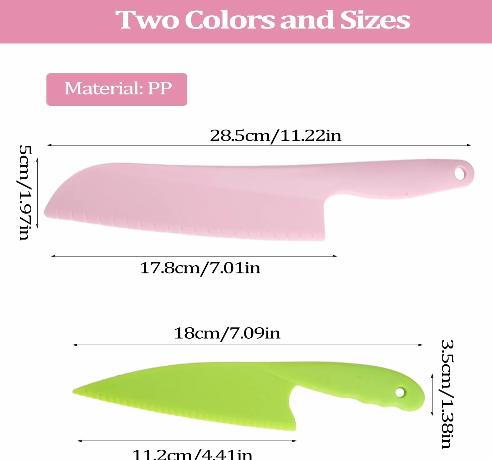 Couteau à Gâteau & Lève Gâteau en Plastique – Sécurisé pour Moules Antiadhésifs, Set 2 Tailles