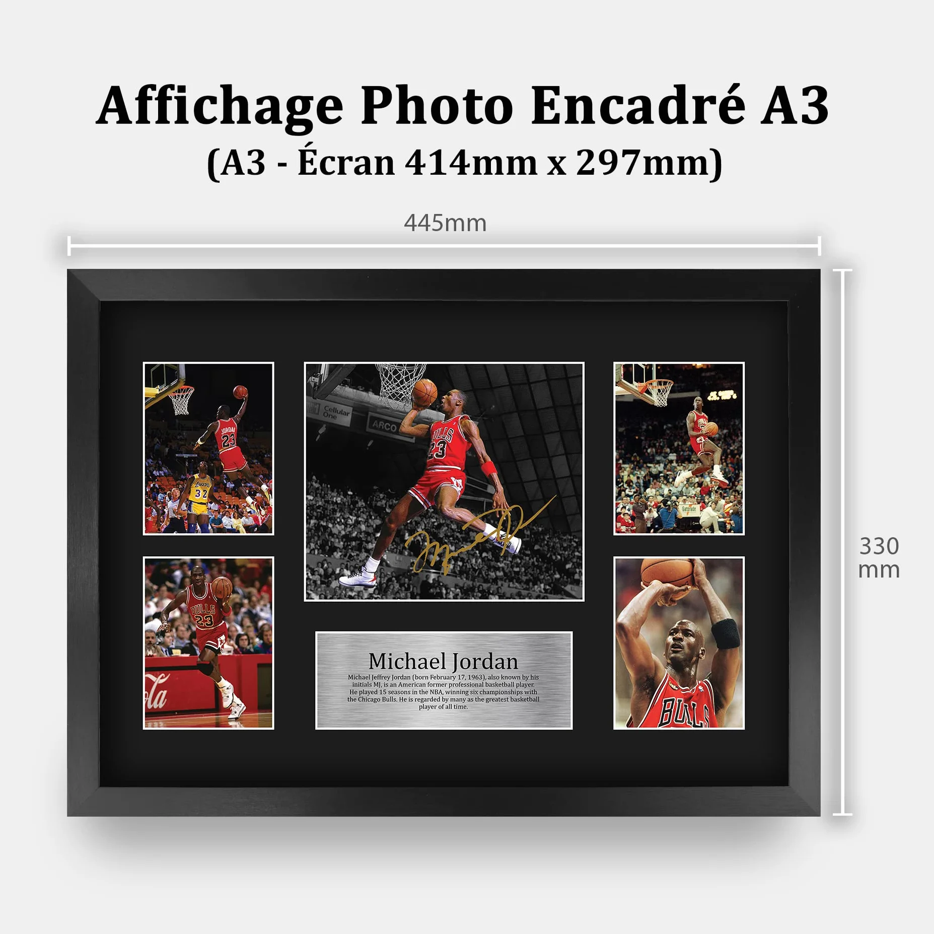 Michael Jordan Chicago Bulls Photo Autographe Signée A3 Encadré Cadeaux Basket-ball