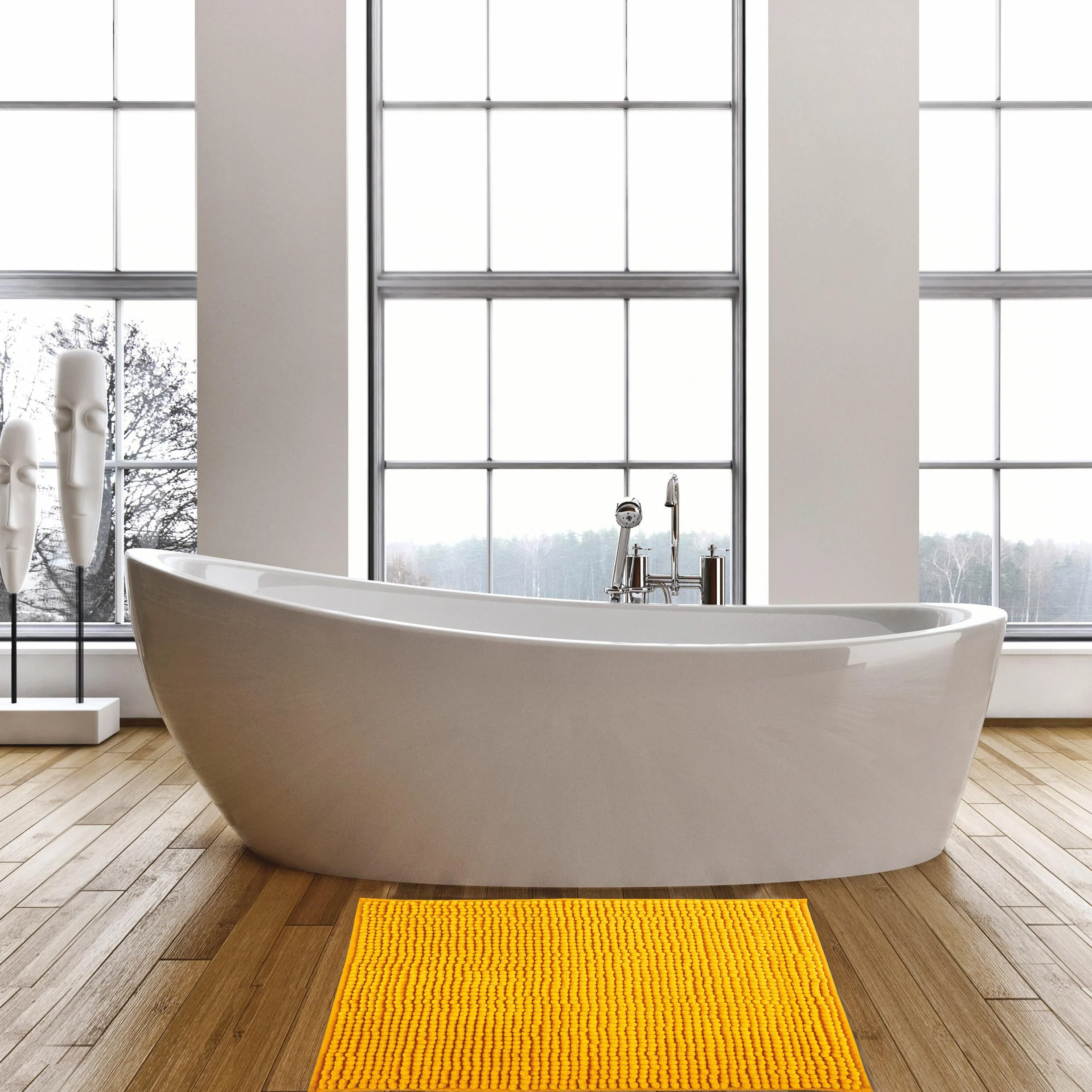 Tapis de Bain Microfibre Chenille Anti-dérapant 40x60 cm