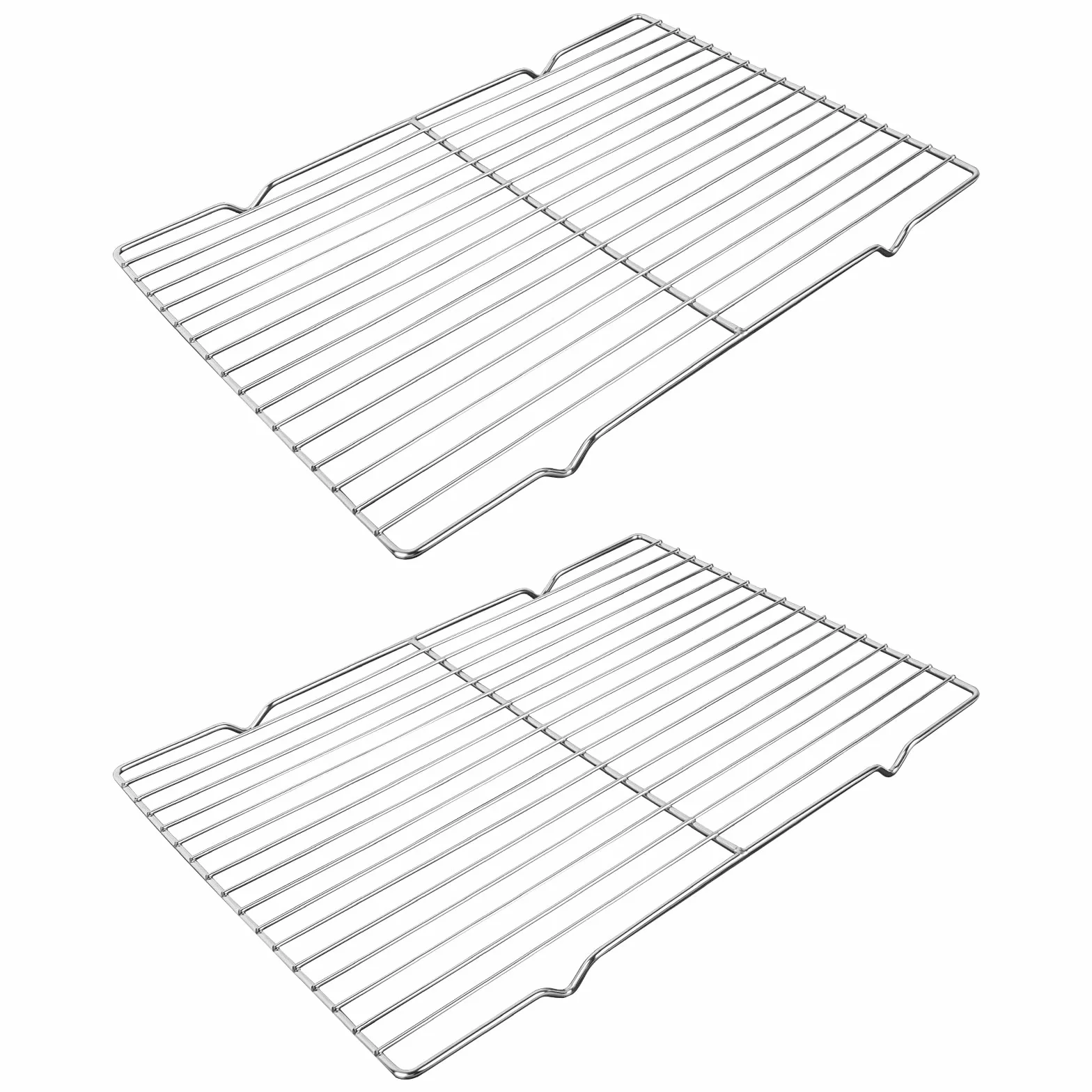 Grille de refroidissement en acier inoxydable Linkidea, lot de 2, rectangulaire 38,8 x 28 cm, argent