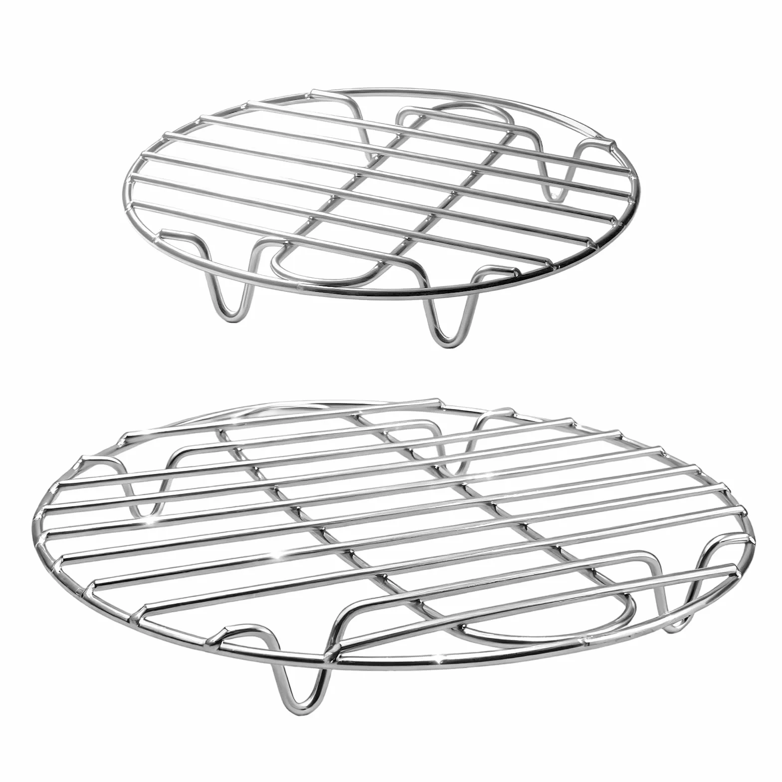 PARFCO Grille de Cuisson INOX Ø 27,5 cm 20 cm Rondes Support Cuisson Vapeur Rôtissage