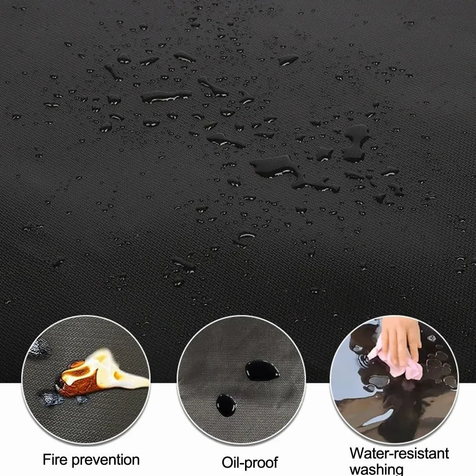 Tapis d'isolation ignifuge en fibre de verre 120 x 80 cm pour barbecue extérieur et poêle