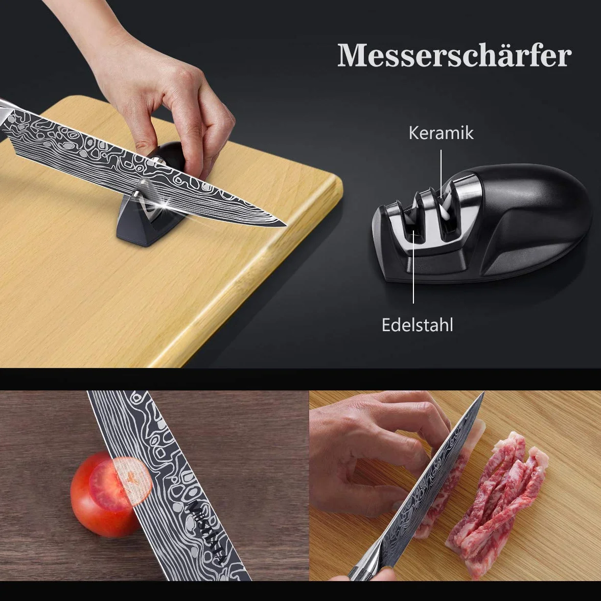 Couteau de cuisine professionnel acier inoxydable 20cm avec gaine MOSFiATA
