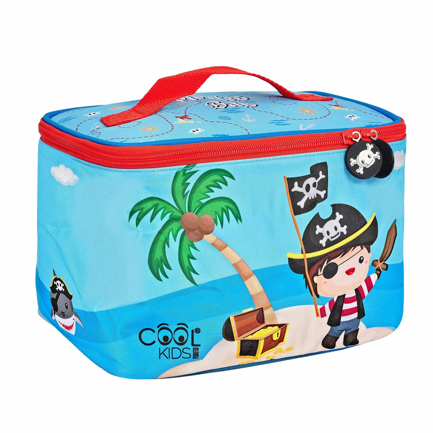 PERLETTI Boite a Gouter Enfant Imprimé Pirates 15x23x15cm Sac Isotherme Repas Lavable Ecole
