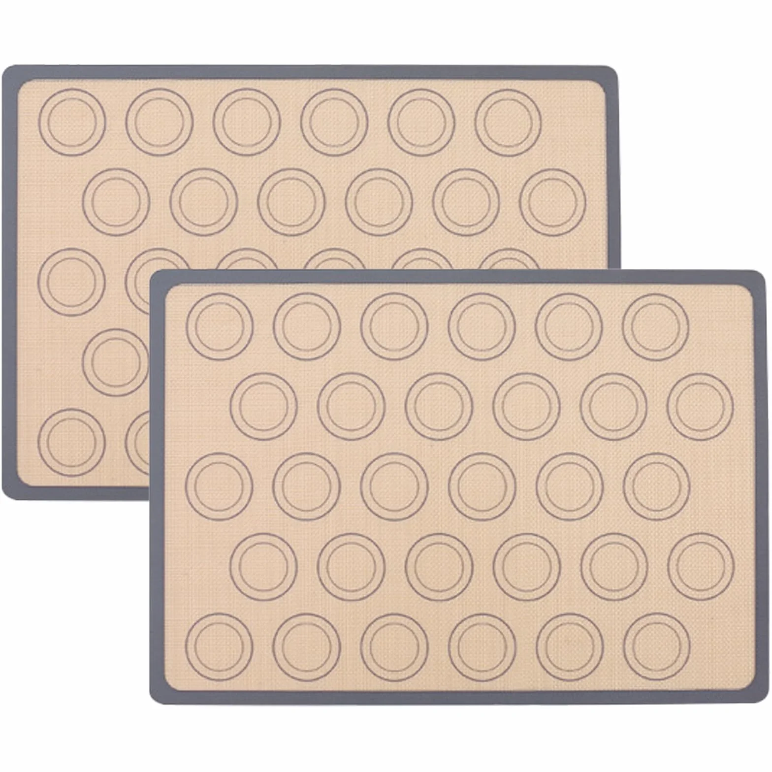Tapis de Cuisson pour Macaron en Silicone Rectangulaire Gris 2 Pièces