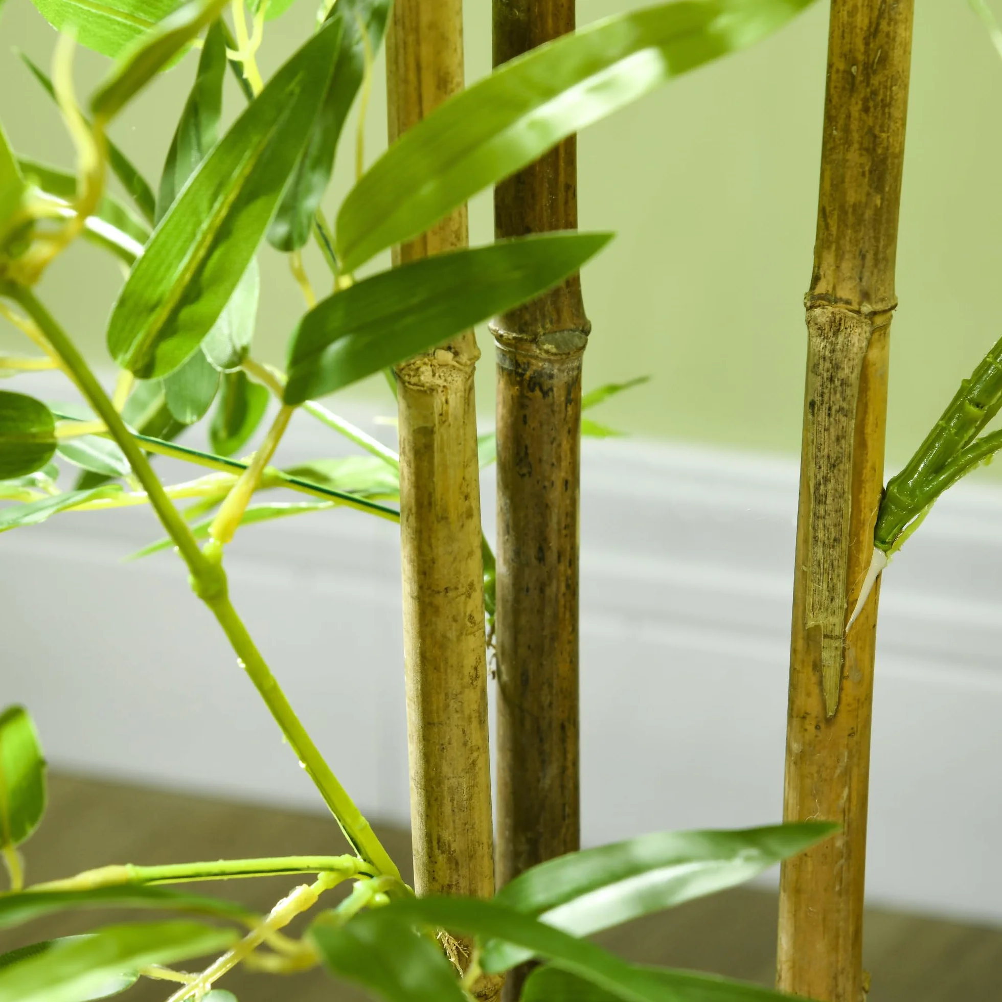 HOMCOM Plante Artificielle Bambou Arbre 120 cm avec Pot