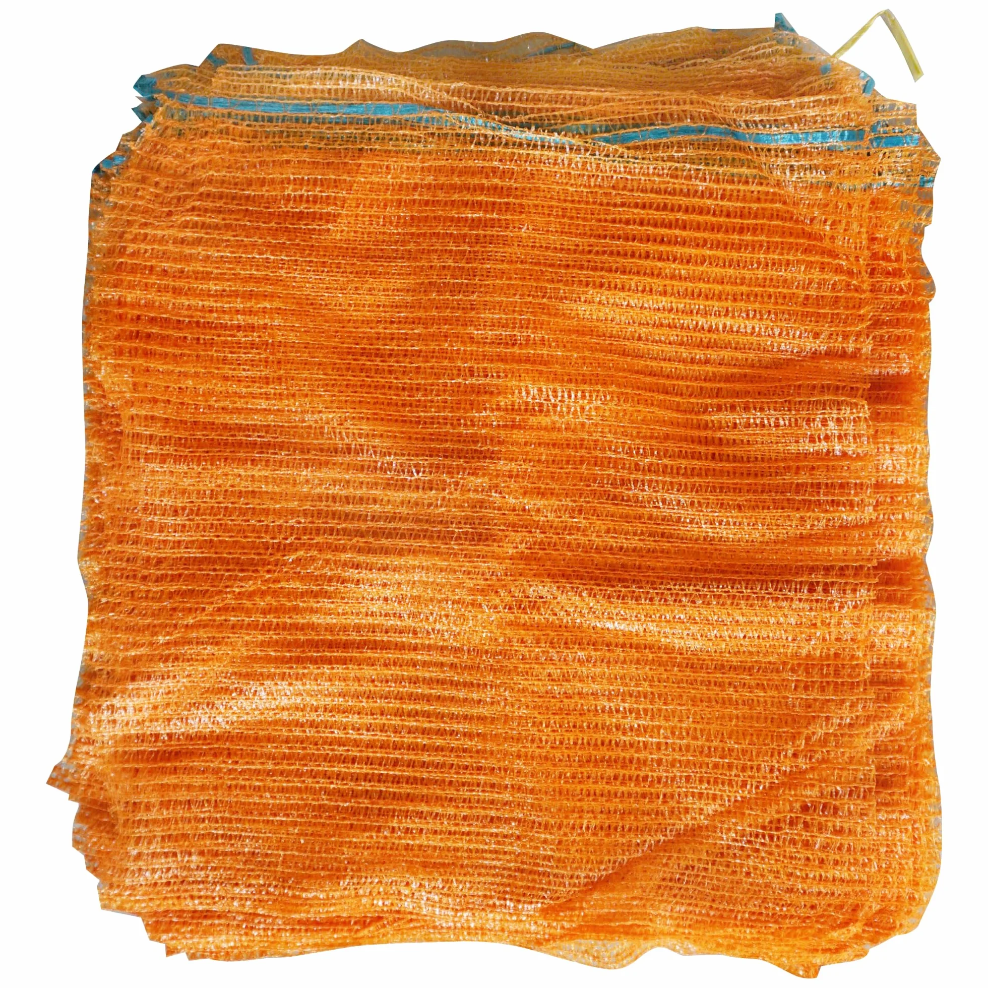 Raschel Lot de 100 sacs en maille plastique avec cordon de serrage Orange 42 x 60 cm
