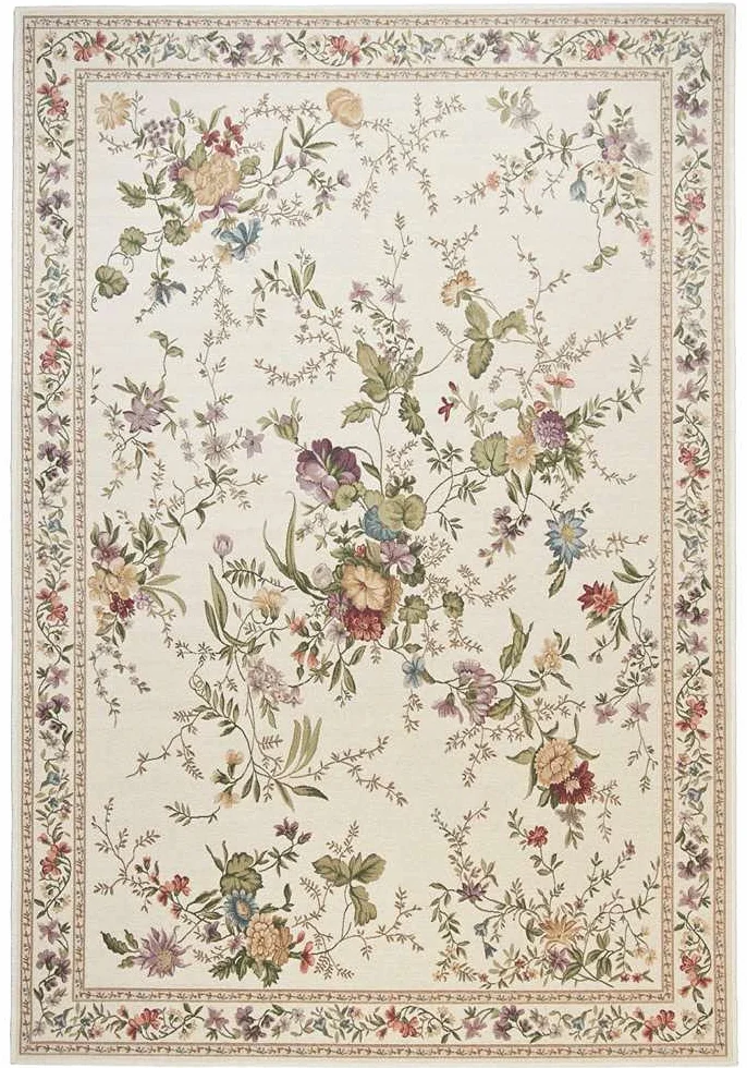 Theko Sona-Lux Tapis classique floral Crème