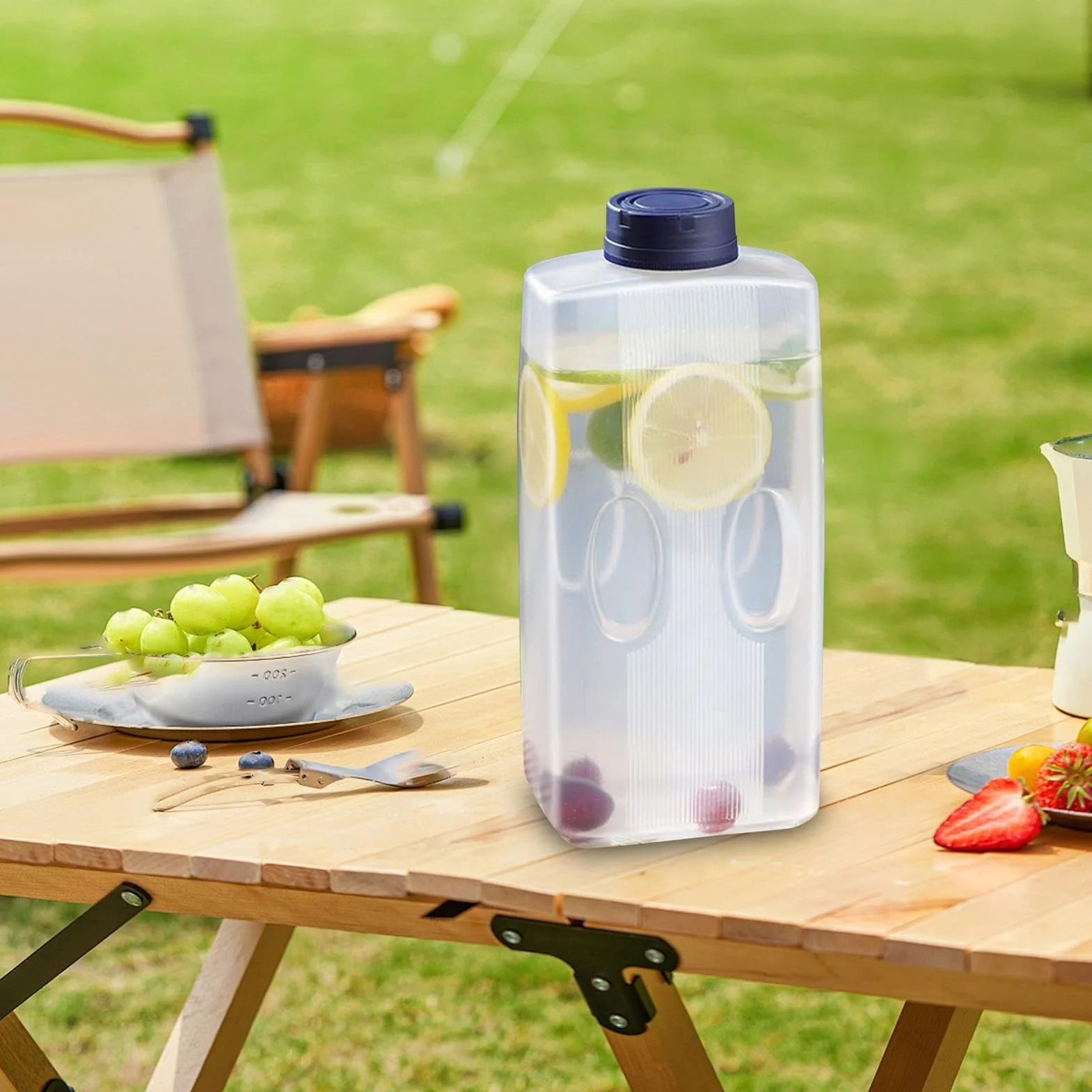 Bouteille pour jus de fruits 2 L anti-fuite avec échelle pour boissons froides