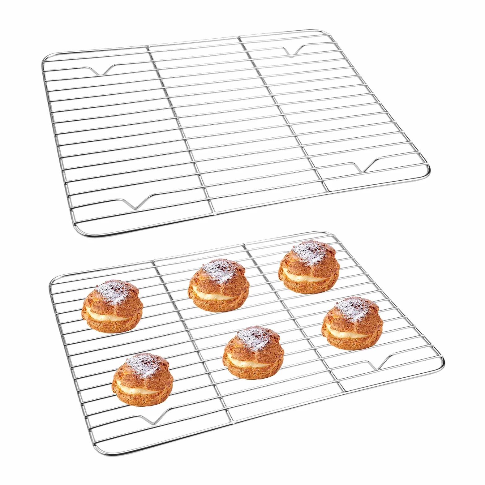 Grille de Refroidissement Rectangulaire en Acier Inoxydable 29.3x22.3x1.5 cm pour Gâteaux, Biscuits et Pain