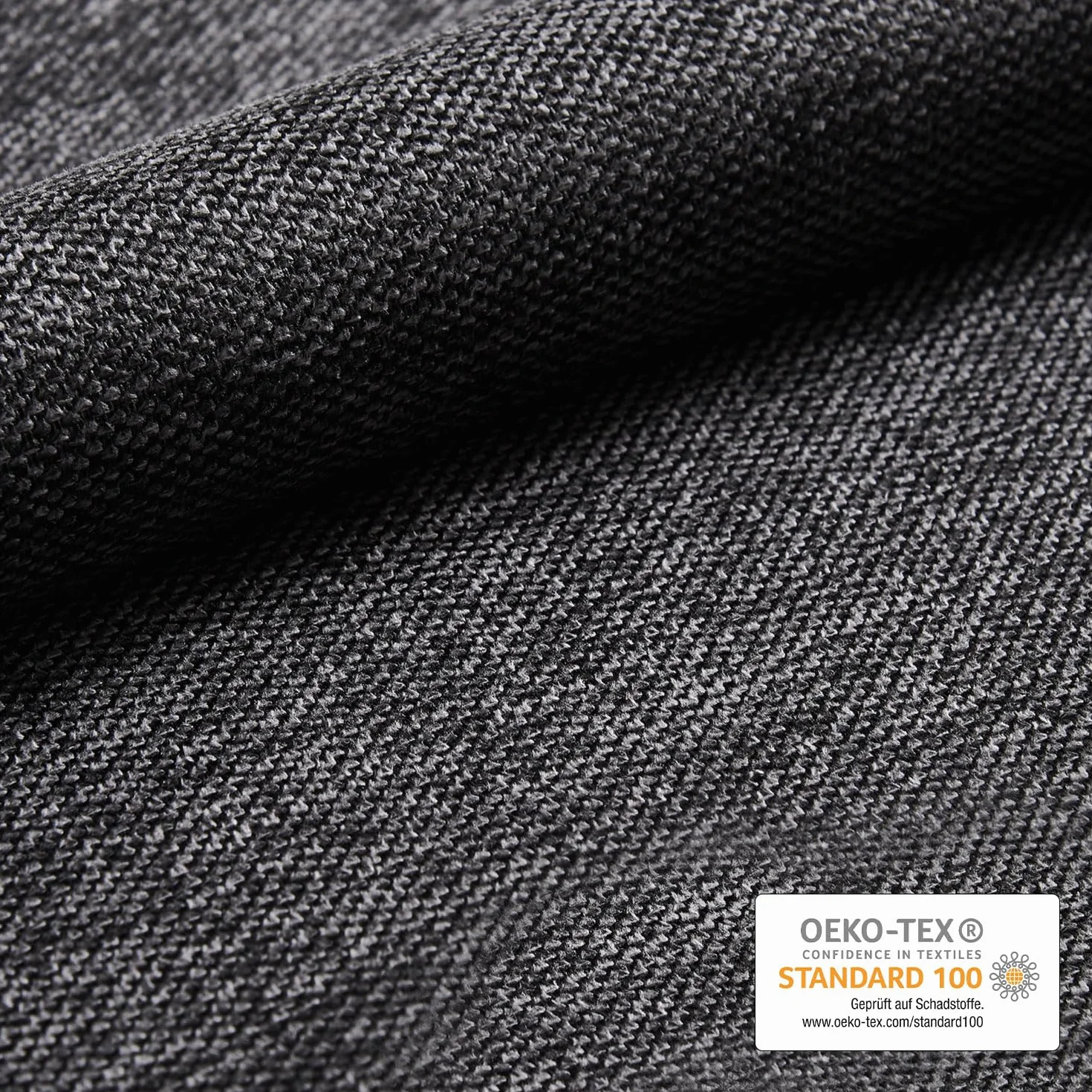 B&D home Banc Sigfrid Banc d’Angle avec Dossier Microfibre Anthracite Mousse Froide 140 cm