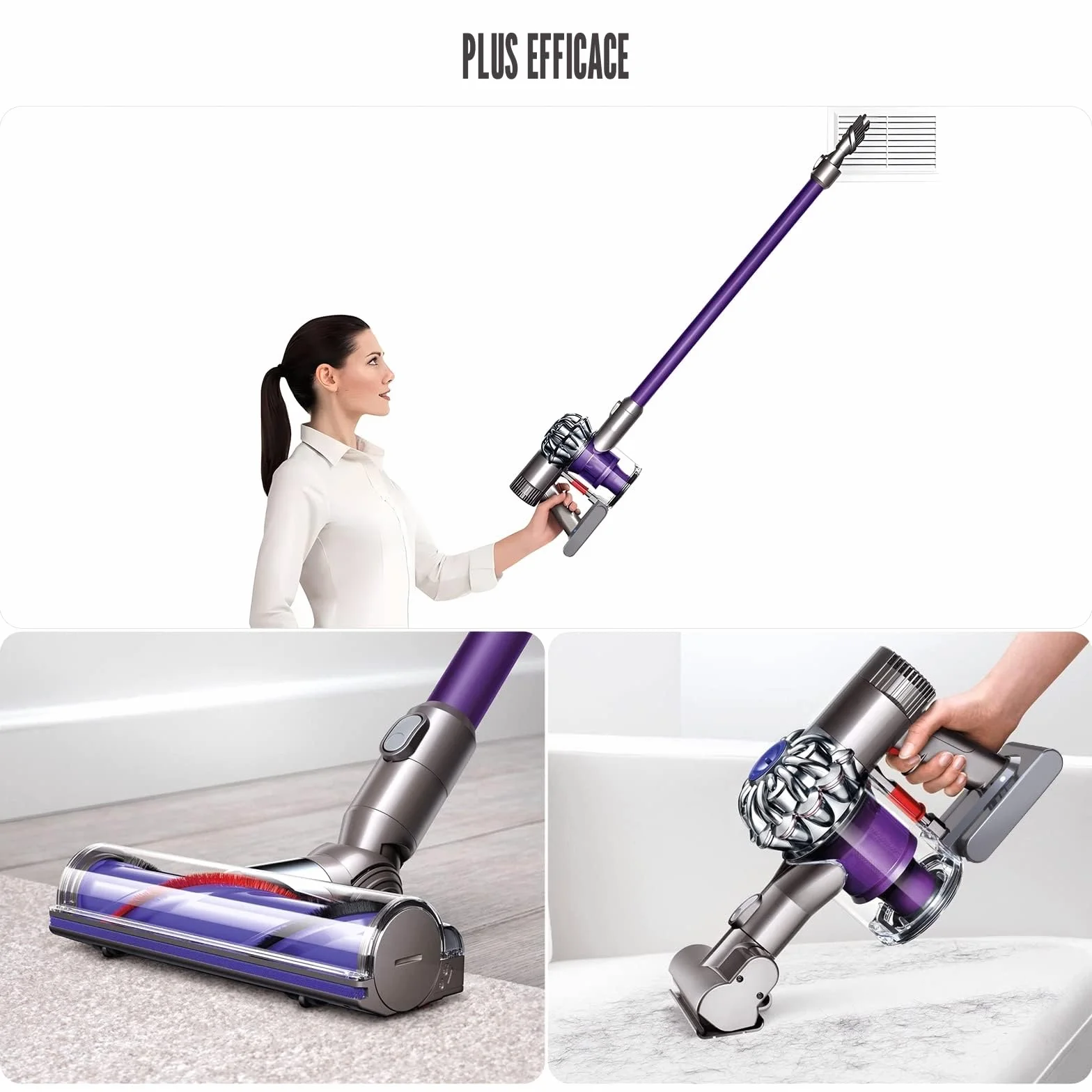 Batterie 6000mAh avec Affichage de la Charge Restante pour Dyson V6 DC62 DC59 DC61 DC58 DC72 Aspirateur à Main Remplacement SV03 SV09 SV05 SV06 SV07 avec 2 Filtres