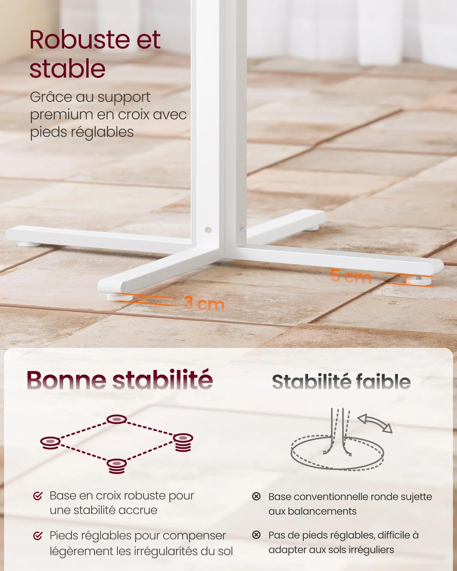VASAGLE Table Ronde Cuisine 80 cm 4 Personnes Doré Chêne