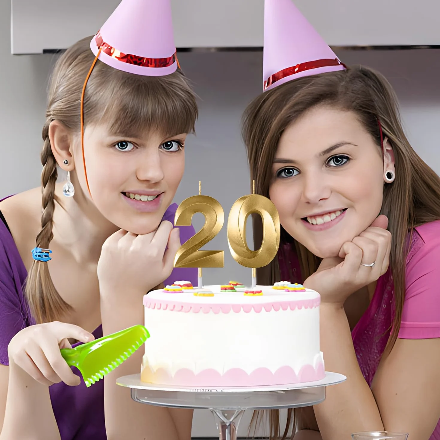 Bougies d'anniversaire chiffres 18 20 30 40 50 60 70 diamant 3D paillettes doré pour gâteau