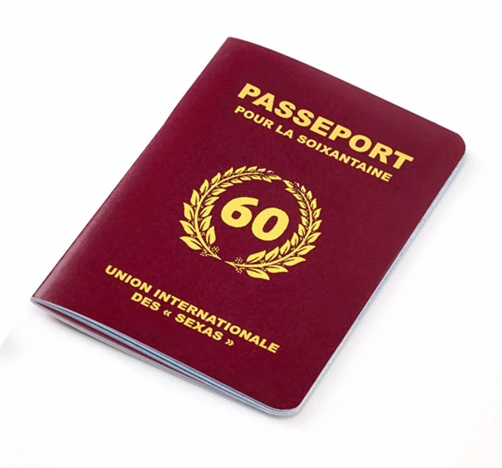 Faux Passeport Cadeau 60 Ans - Passeport pour la Soixantaine - Carte Anniversaire Décoration