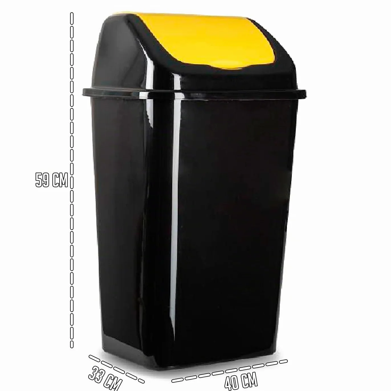 Acan Tradineur Poubelle recyclage couvercle basculant 30L plastique 59x40x33cm