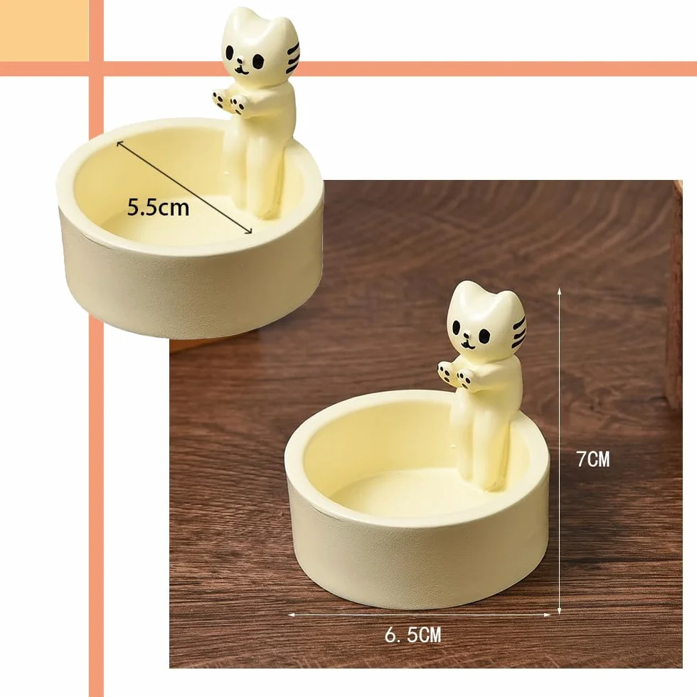 Photophores en Résine en Forme de Chat avec Pattes Chauffantes Décoration Chaton Bougeoir Décoratif