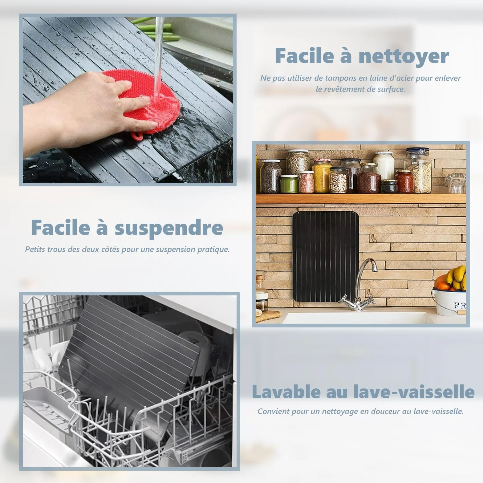 Plateau de décongélation rapide avec mini planche à découper pour viande poisson légumes