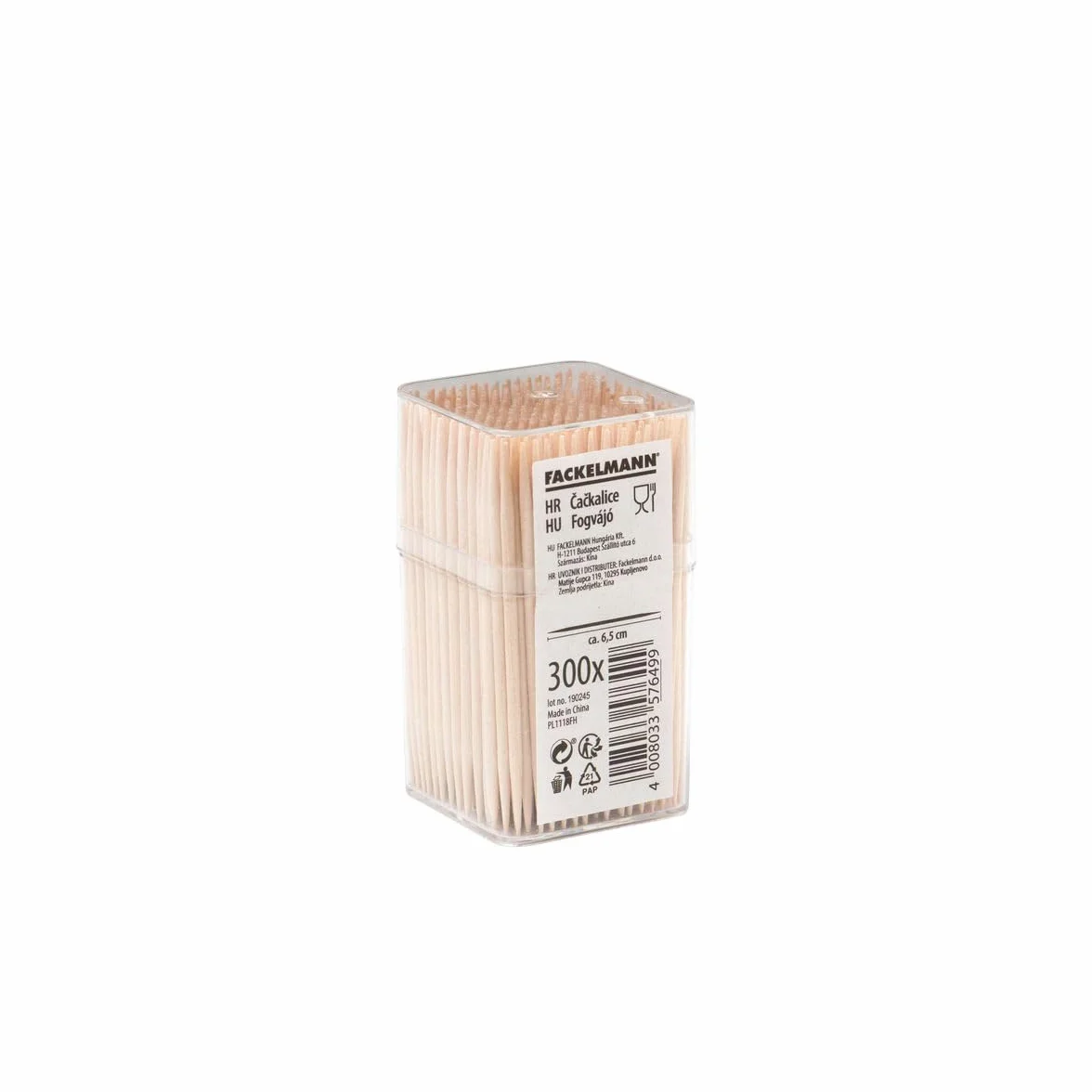 Fackelmann Lot de 300 cure-dents en bois 6,5 cm