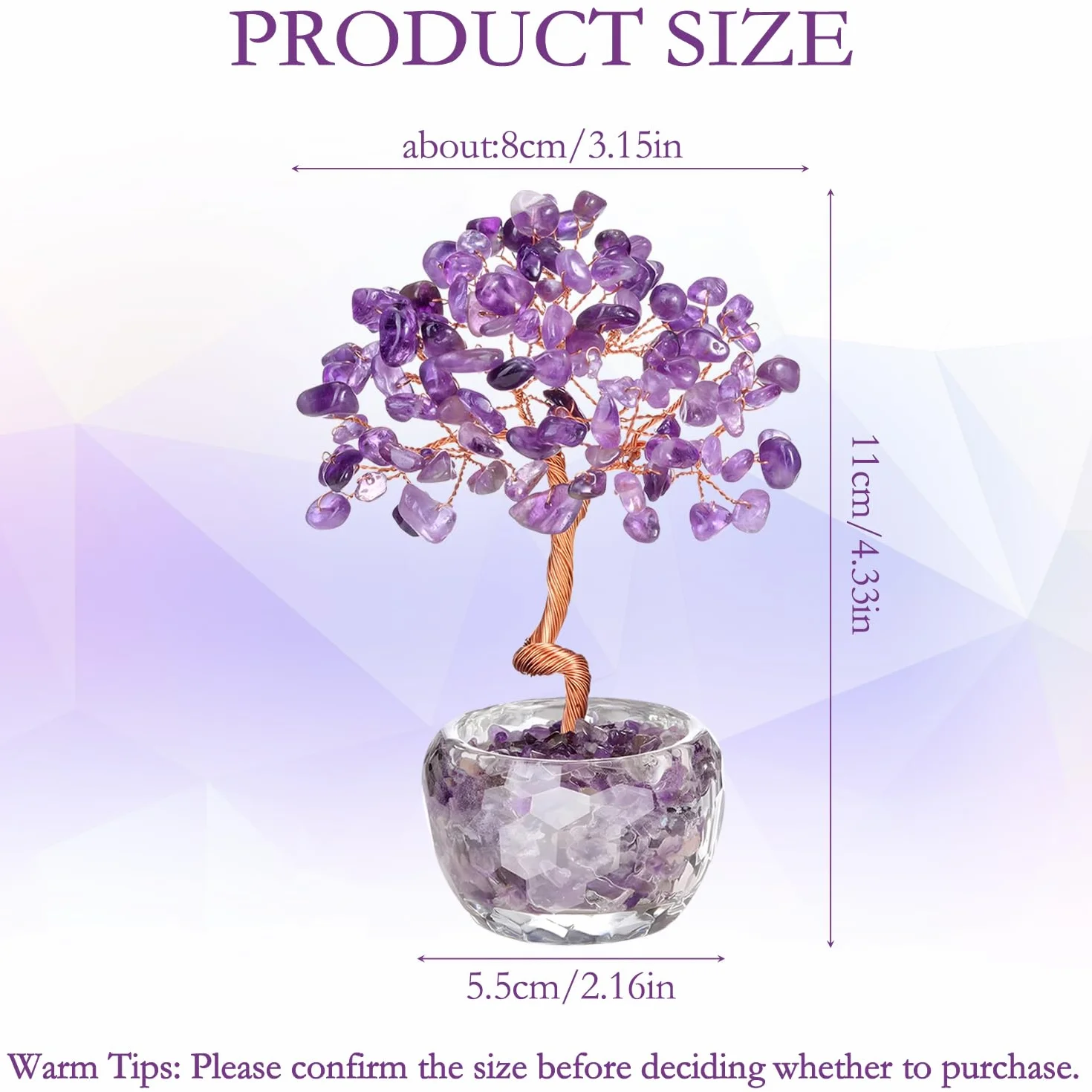 Arbre en cristal de quartz rose fait main pierre précieuse guérison décoration maison bureau chakra cadeau porte-bonheur anniversaire violet