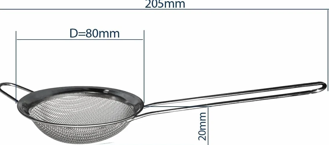 Passoire à Maille Fine en Acier Inoxydable 8cm - Tamis de Cuisine pour Cuisson et Pâtisserie