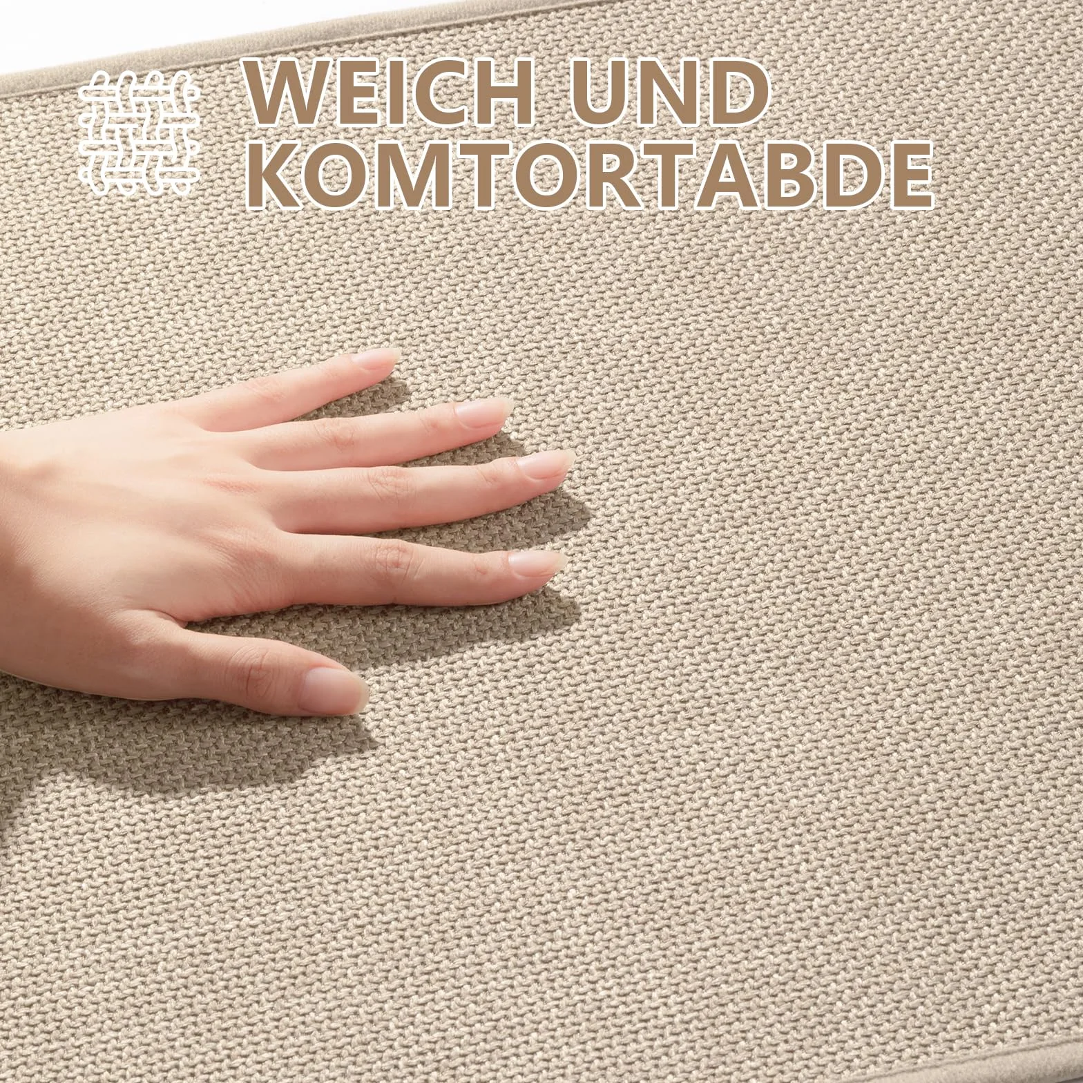 Tapis de bain antidérapant Chakme 43 x 61 cm caoutchouc lavable Beige