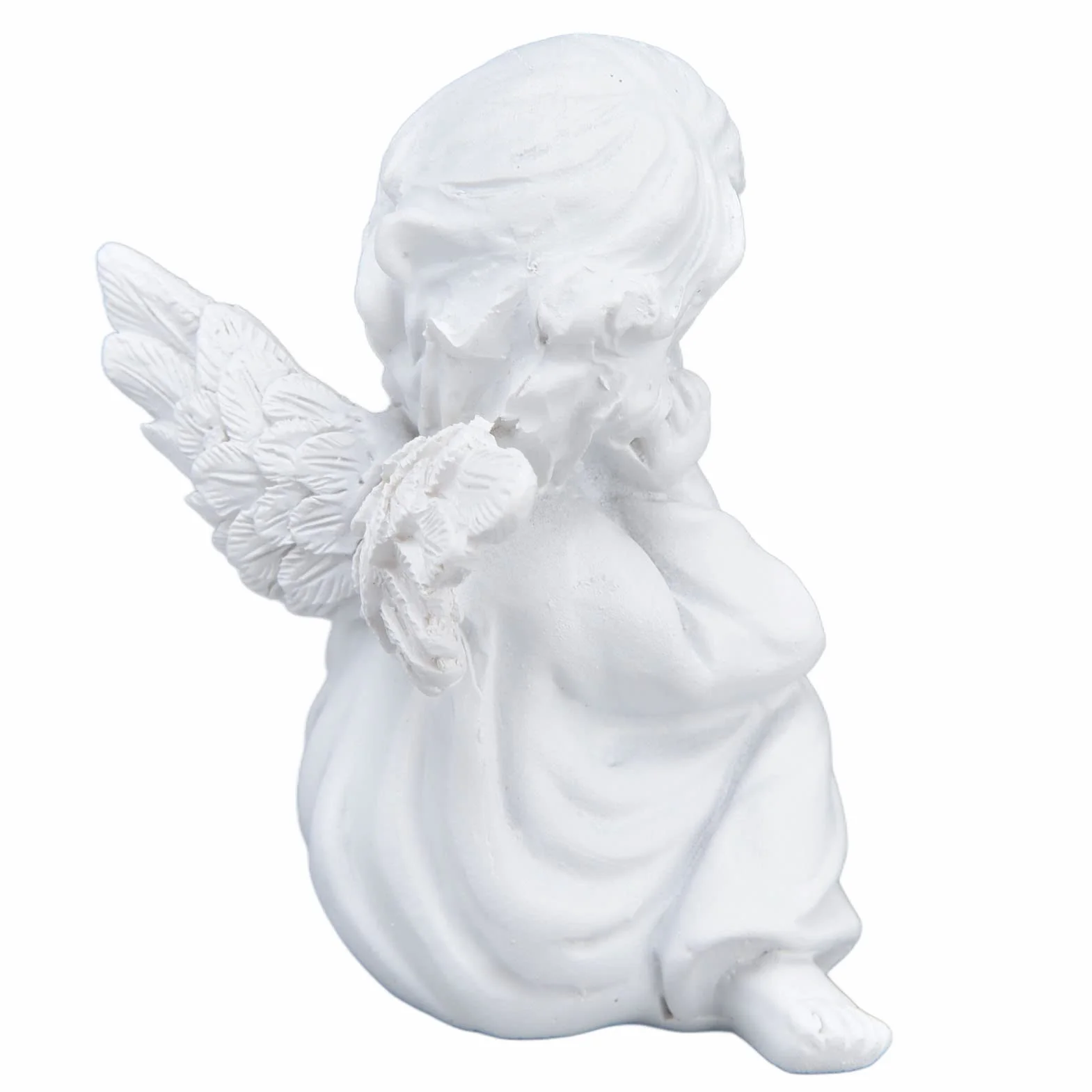 Statuette Ange Gardien Résine 6x5.5cm Décoration Intérieure Extérieure Cadeau Religieux Catholique