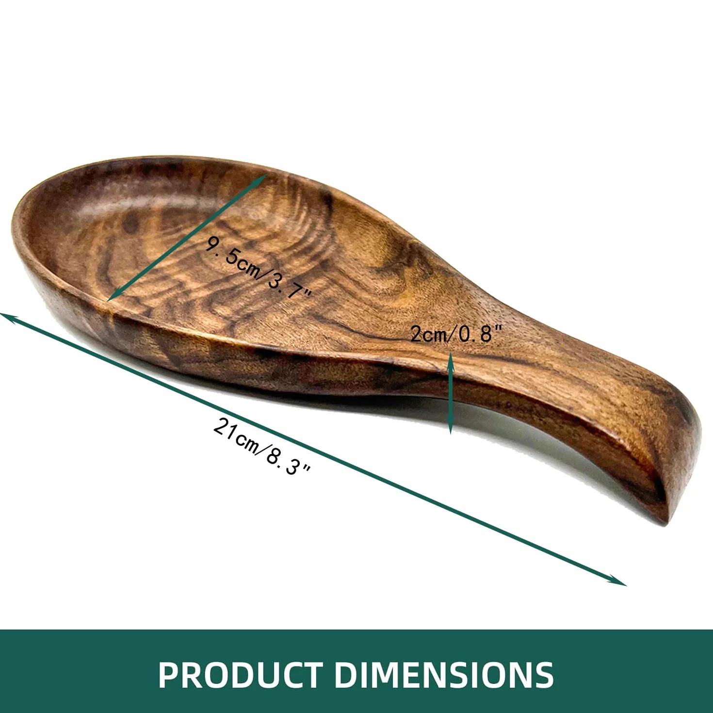 Repose-cuillère en Bois Noyer, Porte-cuillère Cuisine, pour Louches, Pinces, Spatule