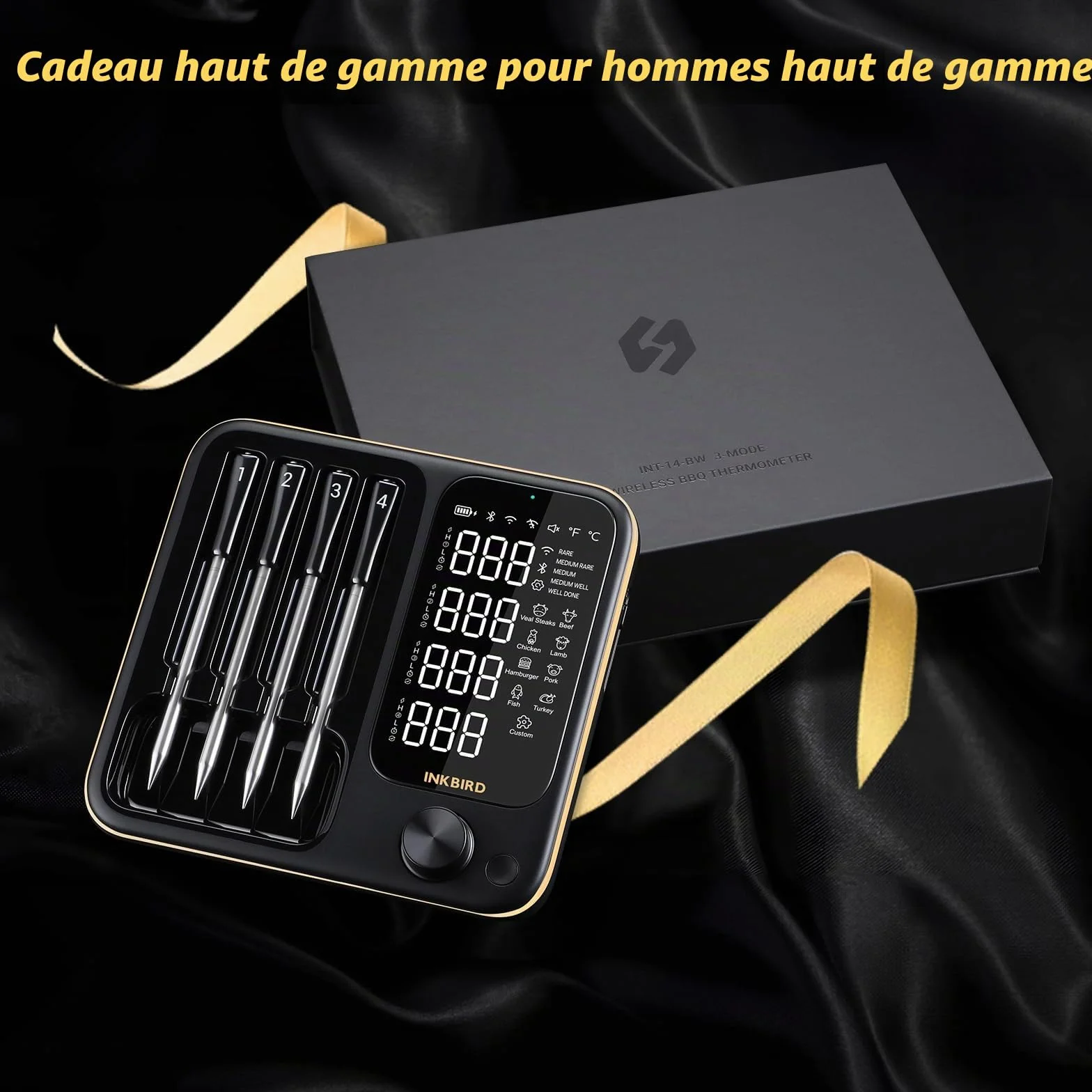 Inkbird INT-14-BW Thermomètre Cuisine Barbecue Wi-Fi 2,4 GHz Bluetooth 5.4