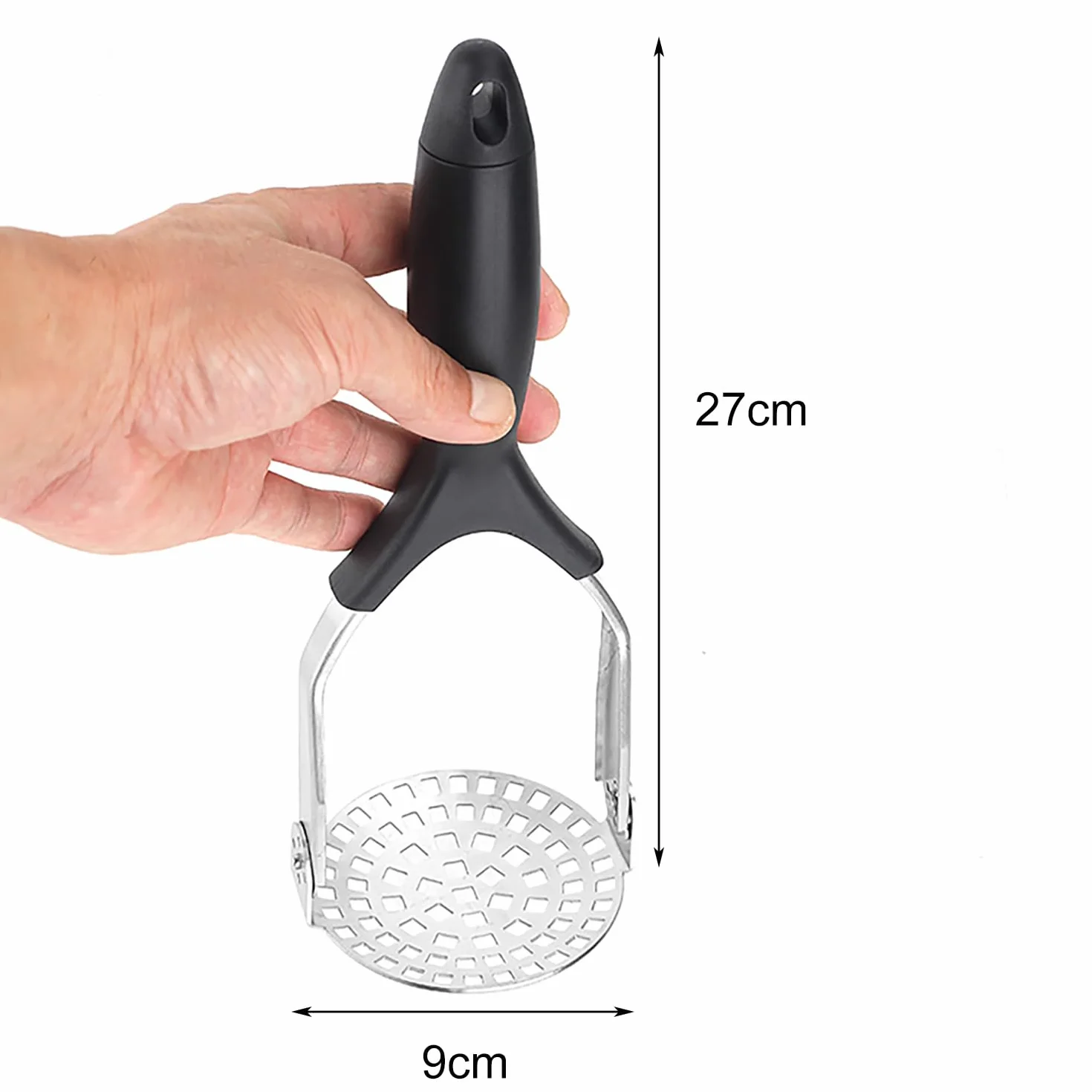 Presse-Purée Manuel en Acier Inoxydable avec Manche Antidérapant Pliable Broyeur de Pommes
