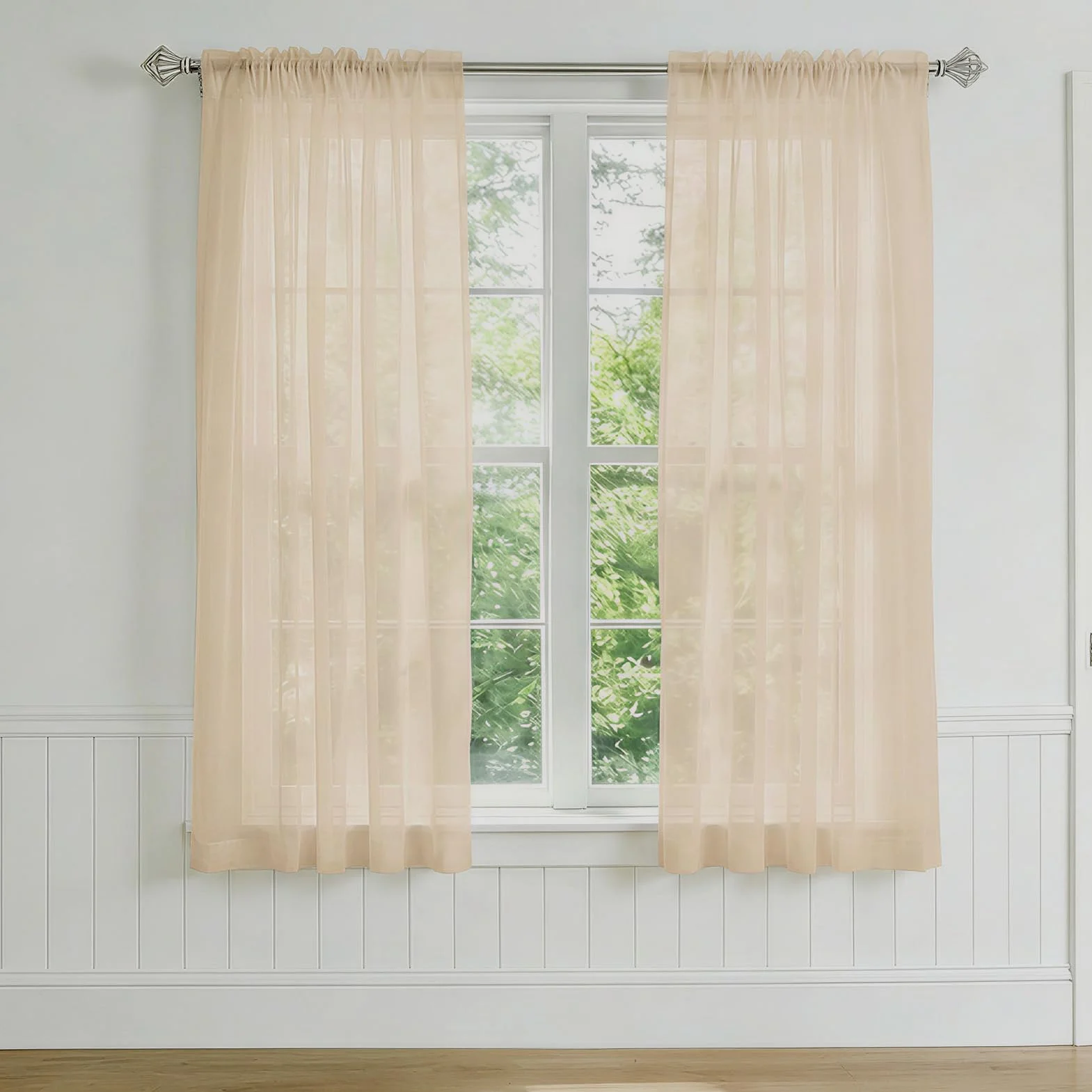 Rideaux en voile 114,3 cm filtrant la lumière pour salon