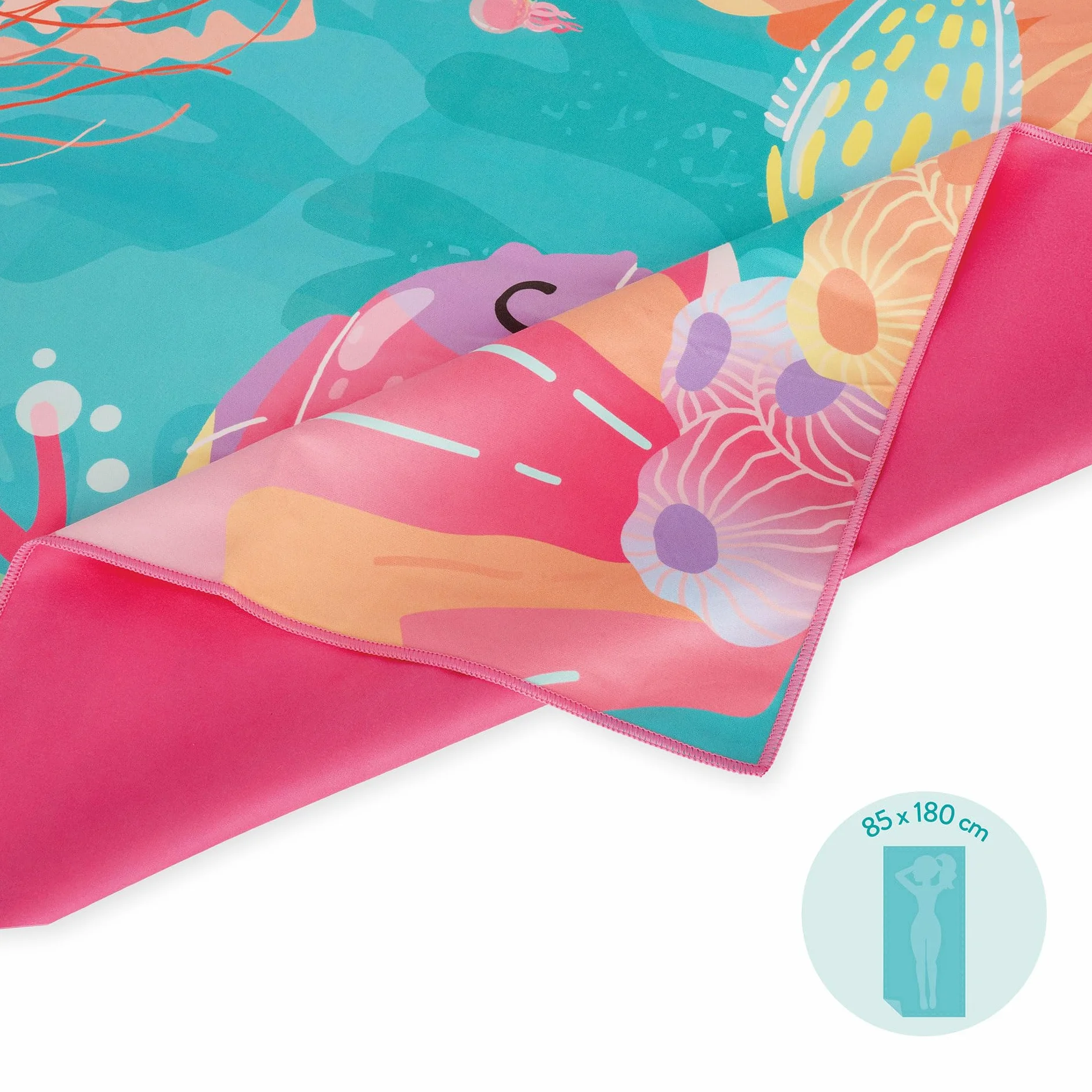 Legami Serviette de Plage Microfibre Anti-Sable Séchage Rapide Absorbante 85 x 180 cm