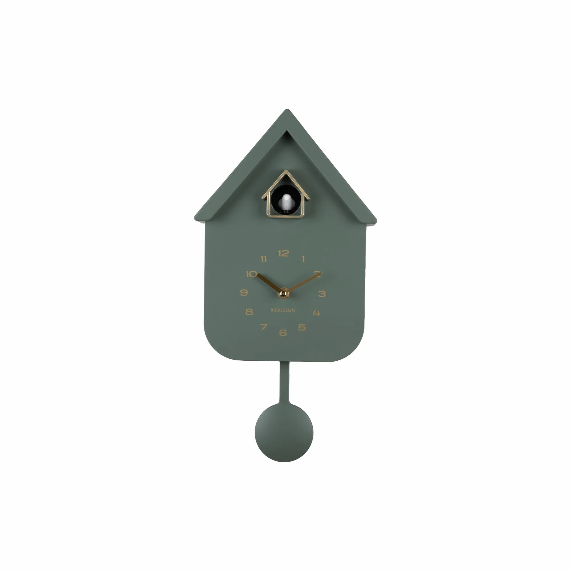 Karlsson Horloge murale Solo Color Cuckou Vert jungle 6 x 21,5 x 41 cm Plastique