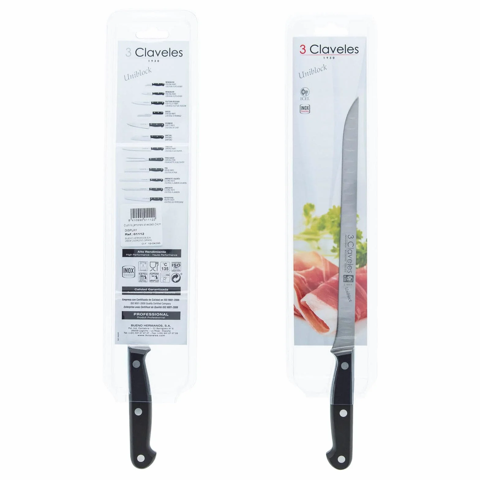Uniblock Couteau à Jambon alvéolé 24 cm