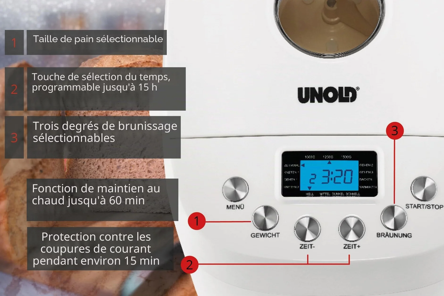 Unold 68520 Big Blanc Machine à Pain