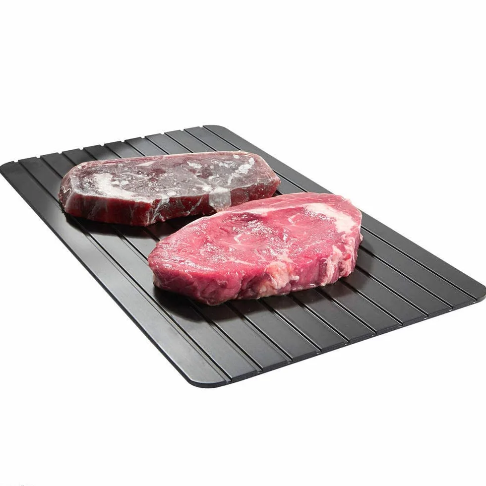 Plateau de Décongélation Rapide Aluminium 30x20cm pour Aliments Congelés