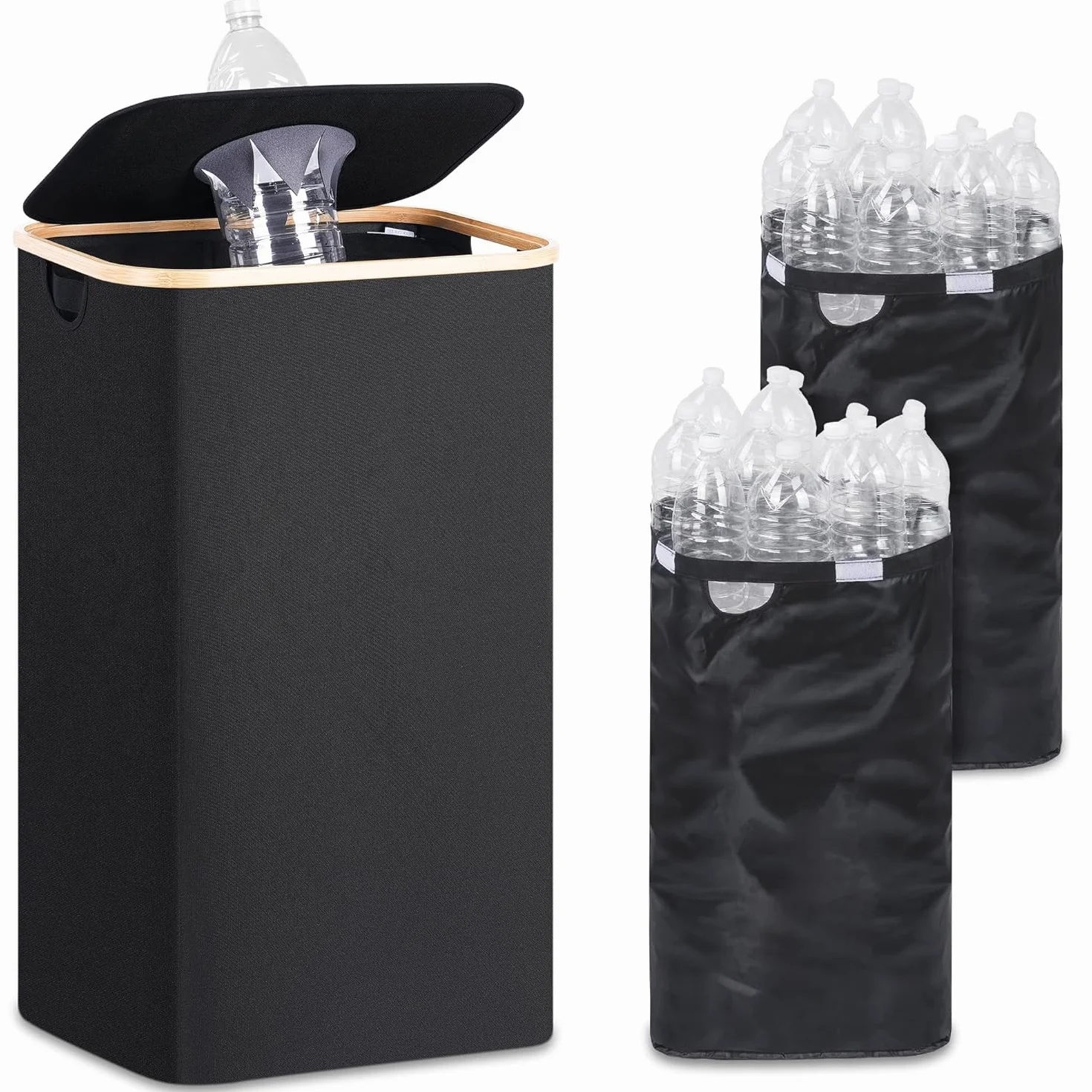 iEGrow 110L Poubelle de Recyclage pour Bouteilles Plastiques avec Deux Sacs