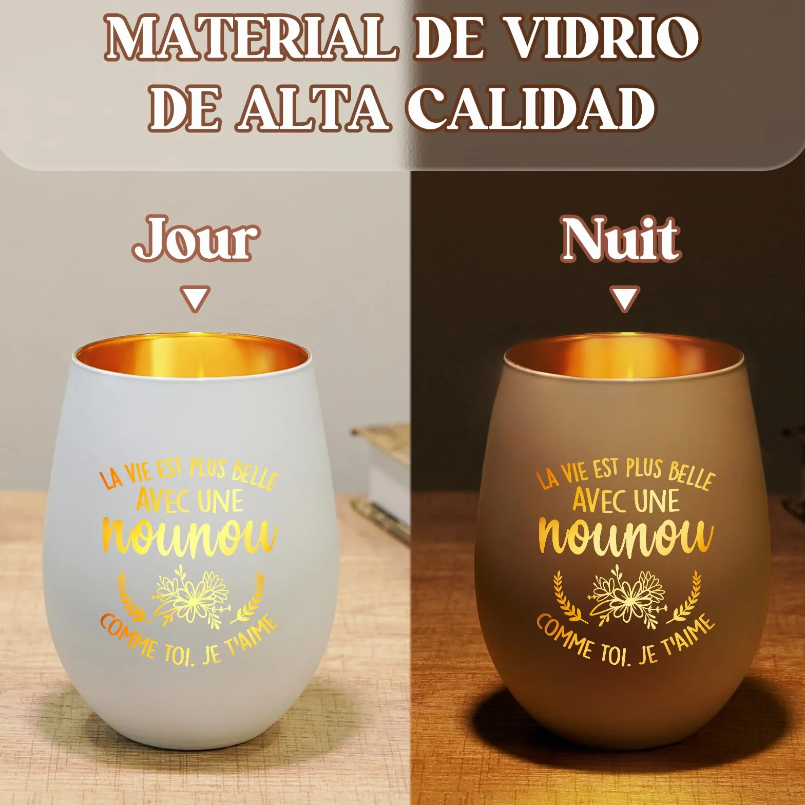 Bougeoir Nounou Personnalisé Cadeau Original pour Femme Fin de Contrat Merci Noël Anniversaire