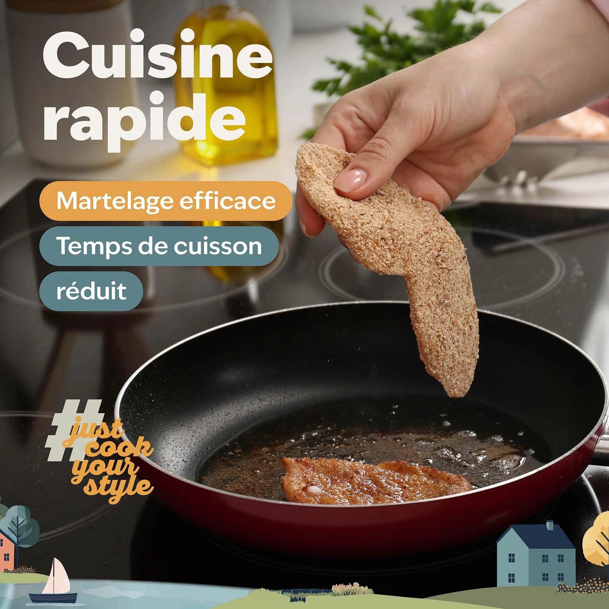 Attendrisseur de viande en alliage de zinc chromé mat kjøk – maillet pour escalopes steaks volaille
