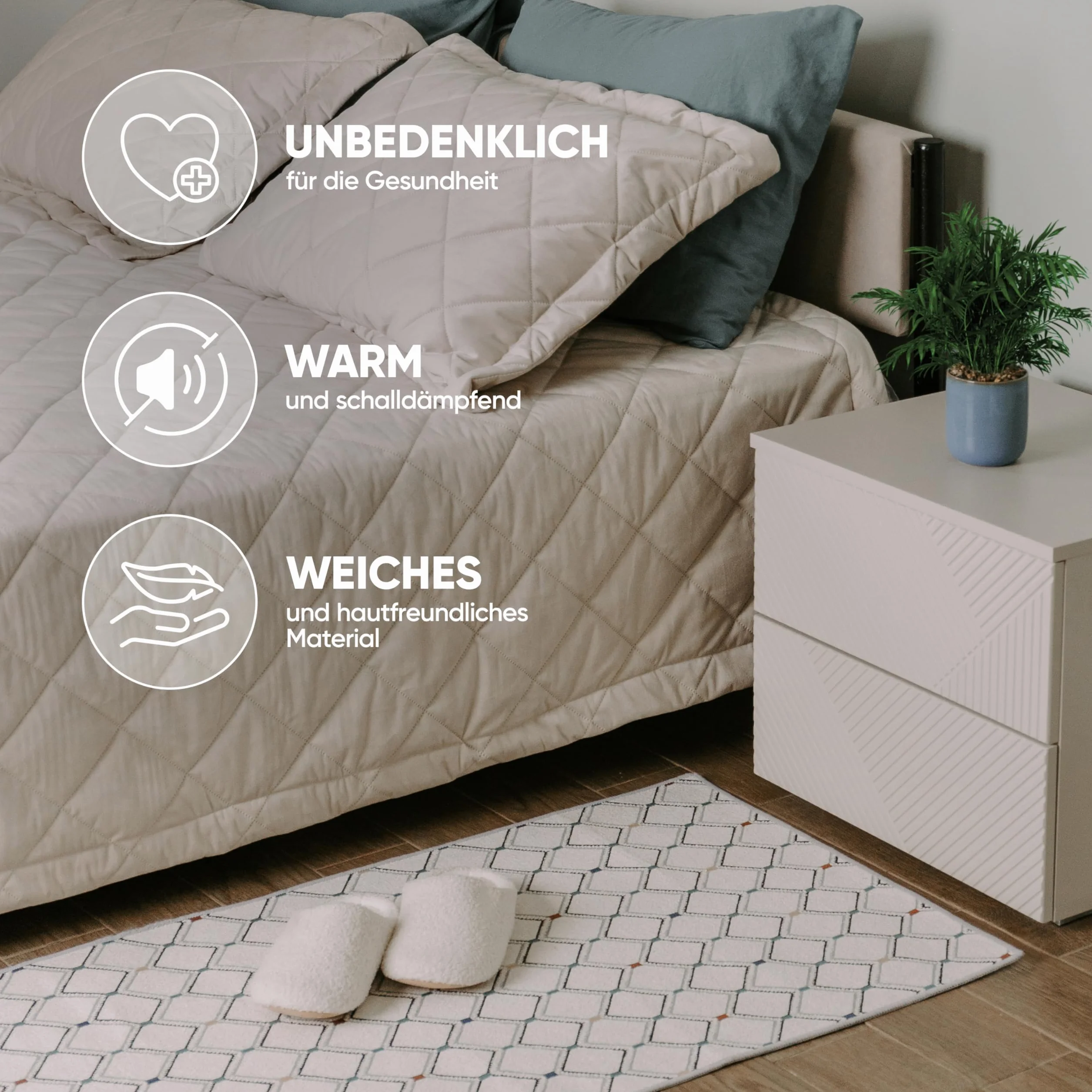 Björn&Schiller Tapis de Couloir 60 x 180 cm, antidérapant, Beige