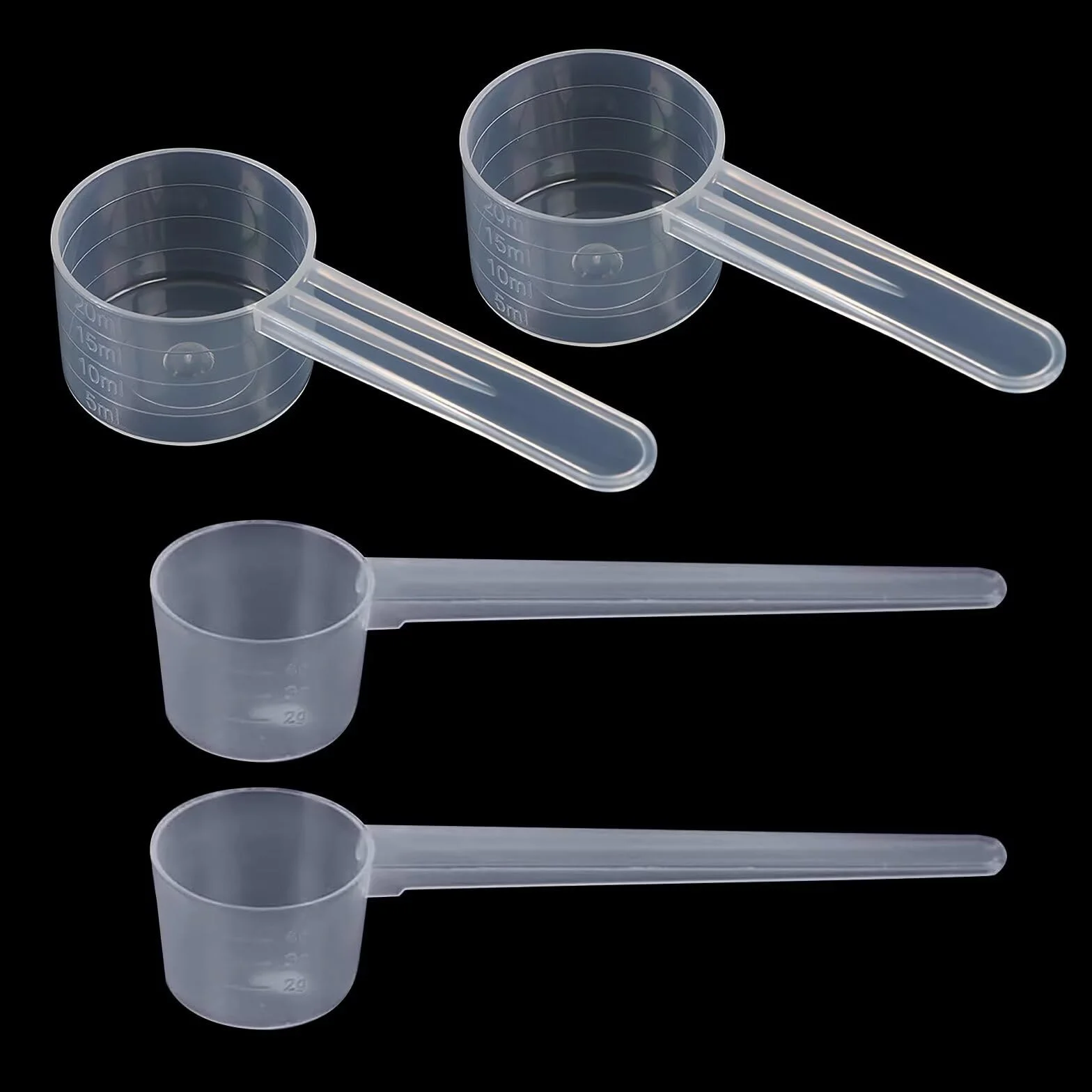 Cuillères doseuses transparentes avec graduation 5g 10g - Lot de 4 - Pâtisserie