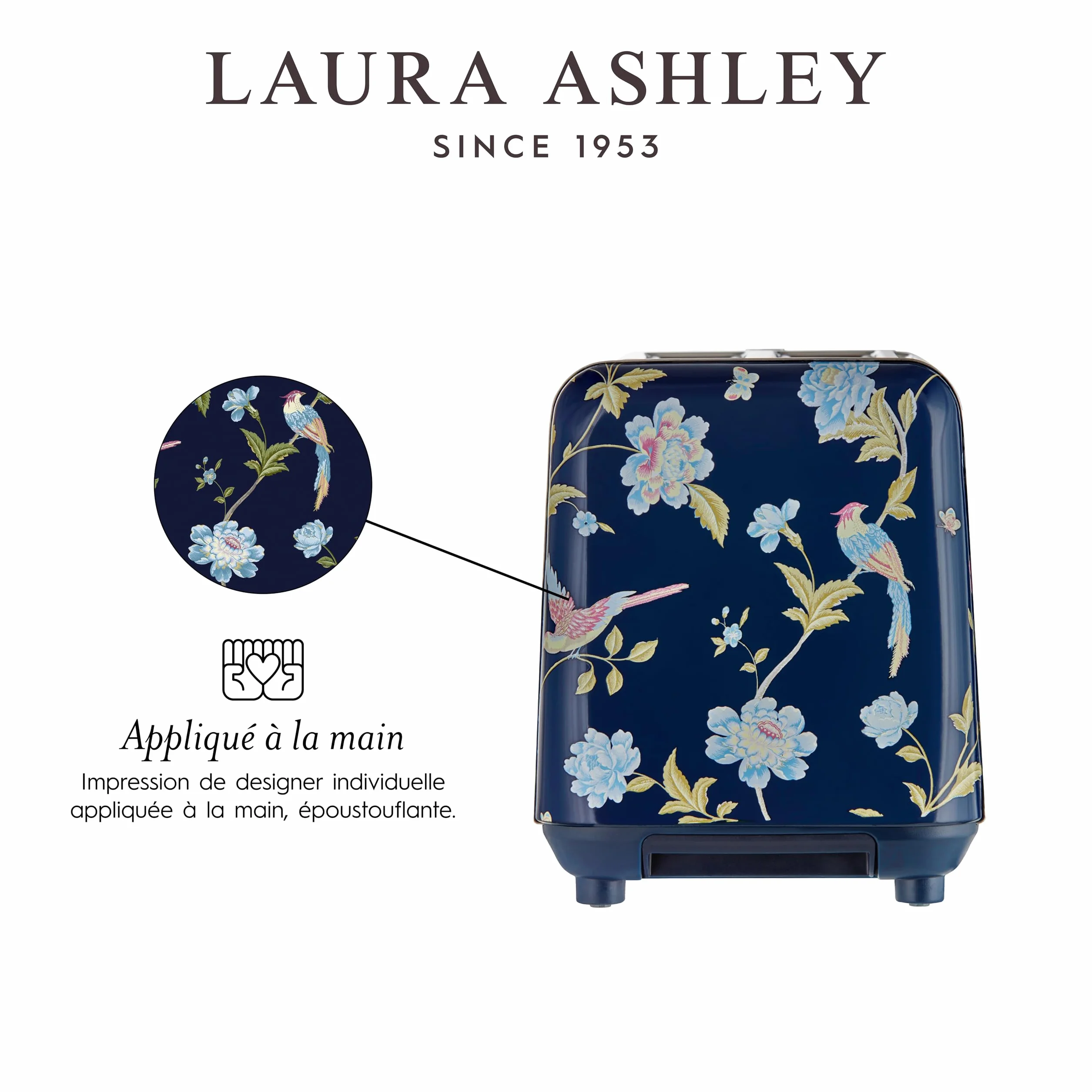 Laura Ashley VQ Bouilloire Électrique 1,7 L Grille-Pain 2 Tranches Elveden Bleu