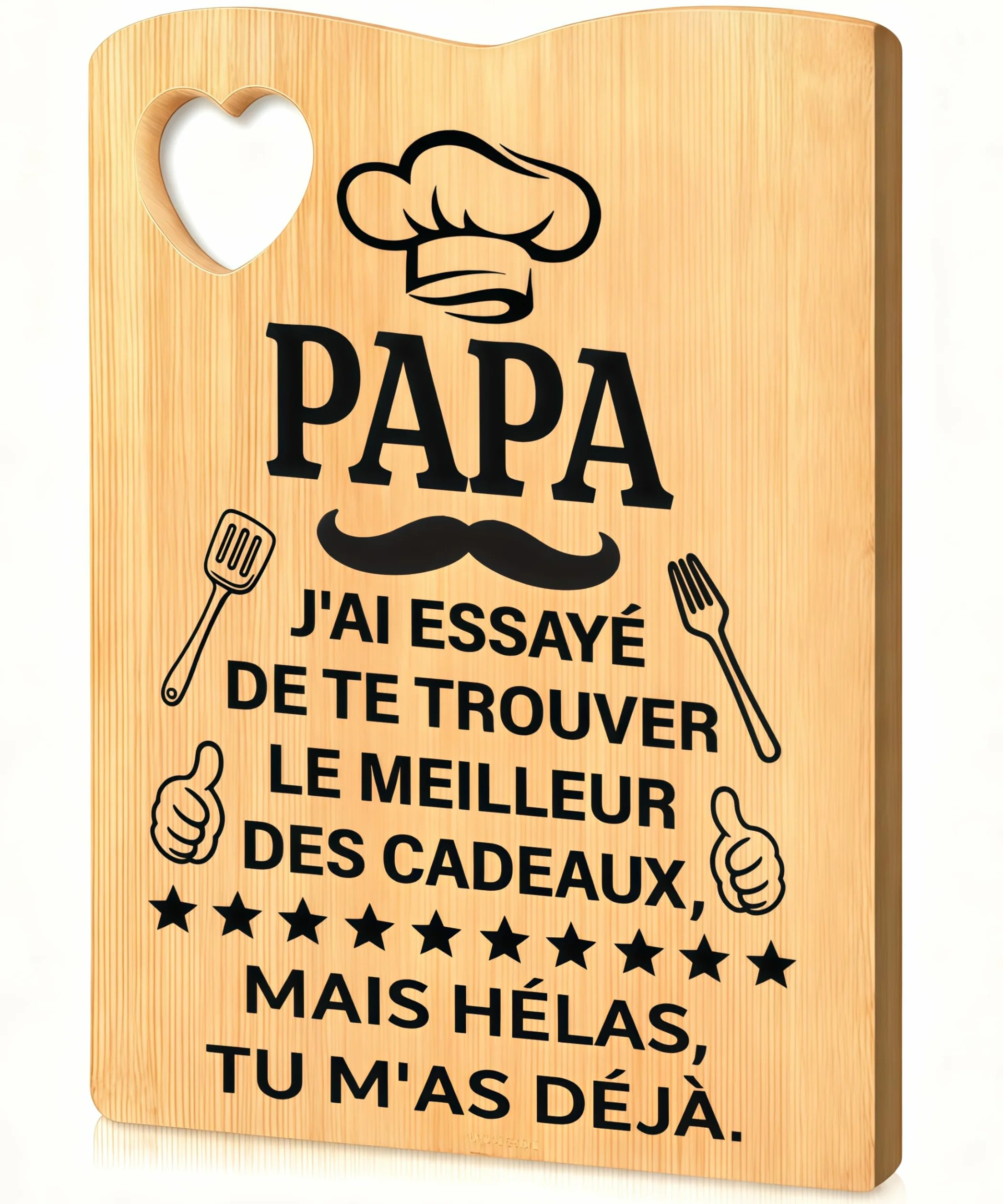 Cadeau Papa Planche à Découper en Bambou, Cadeaux Fête des Pères