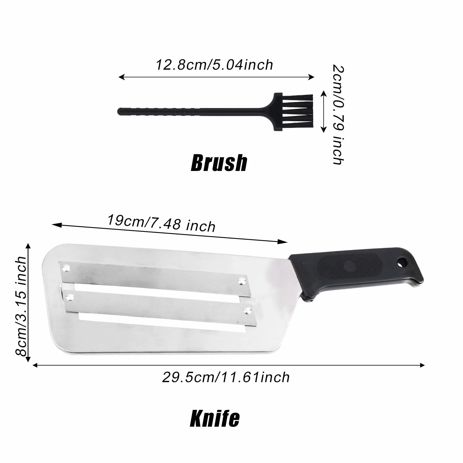 Coupe-Légumes en Acier Inoxydable avec Brosse, Hachoirs Choux, Trancher Rapide