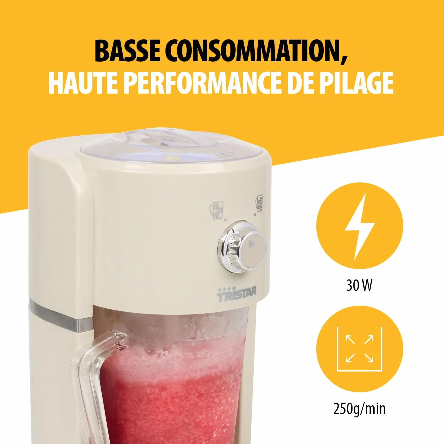 Tristar machine à granités KD-7310 1,1 L 600 ml 250 g/min