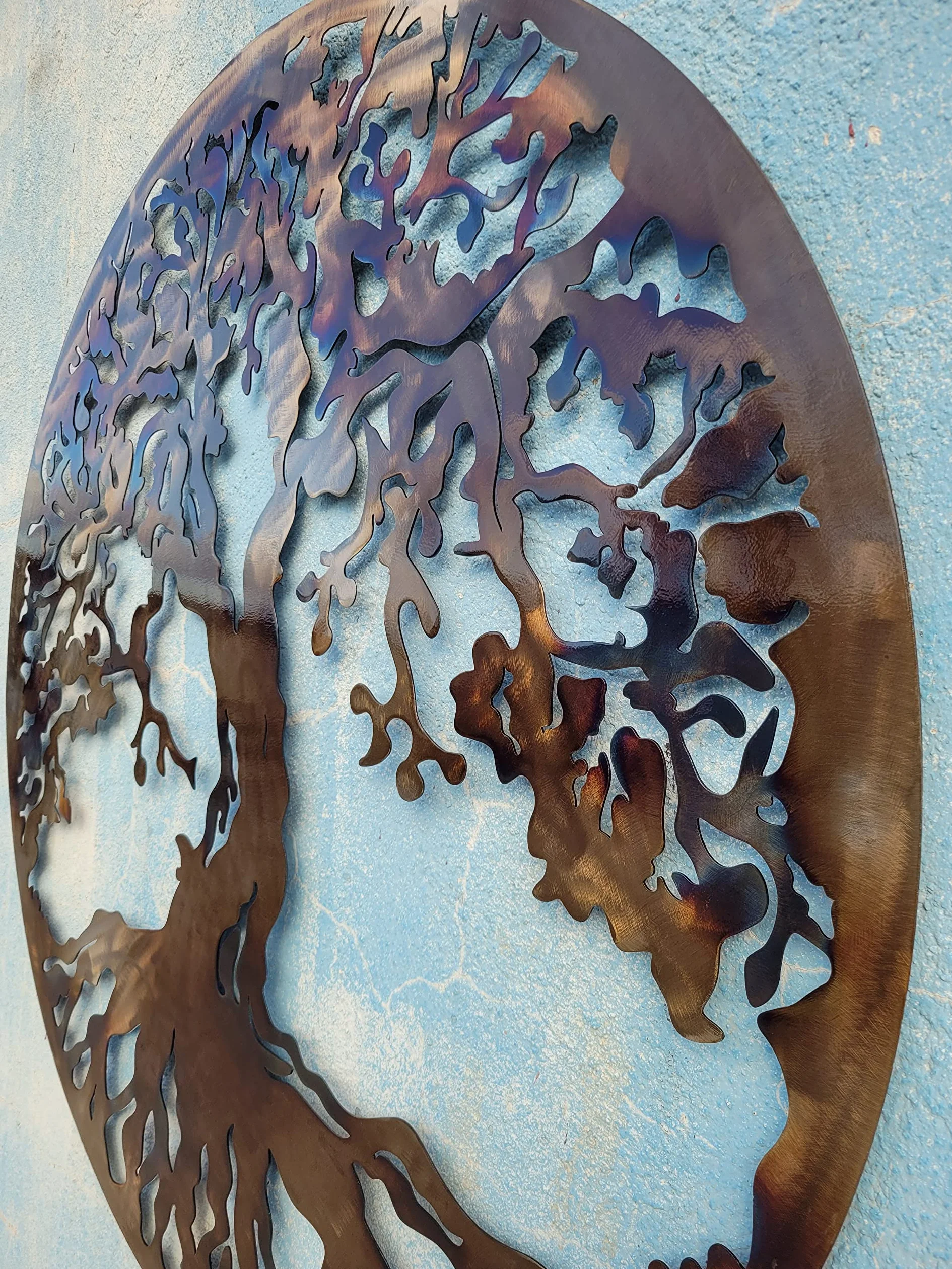 MetalArtWallDecor Arbre de Vie, la Chaleur de Couleur 91,4 cm Décoration Murale en métal