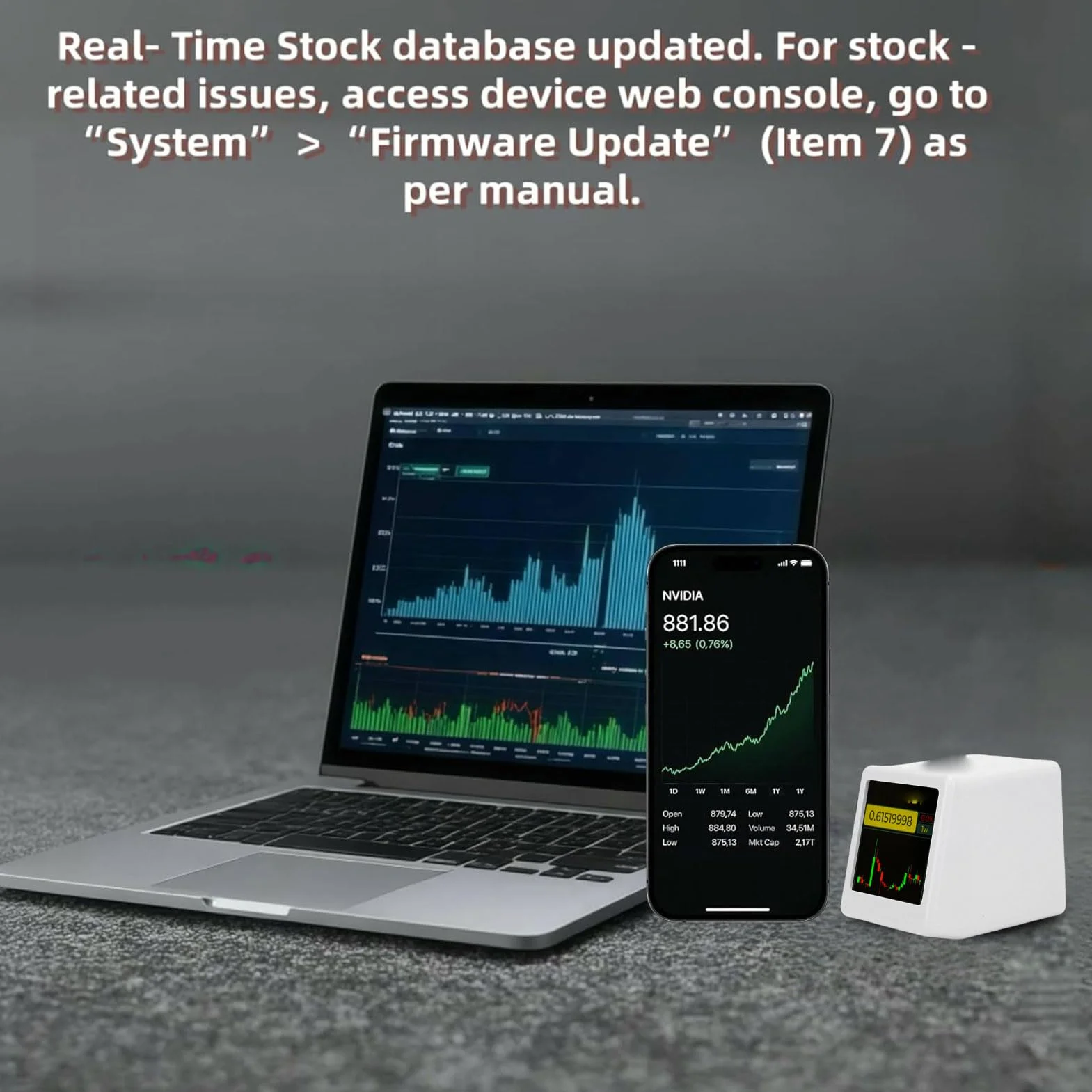 Bewinner Bitcoin Stock Ticker WiFi Crypto Prix en Temps Réel LED Horloge Météo Animation GIF Moniteur Intelligent pour Bureau Table de Nuit BTC ETH (Blanc)