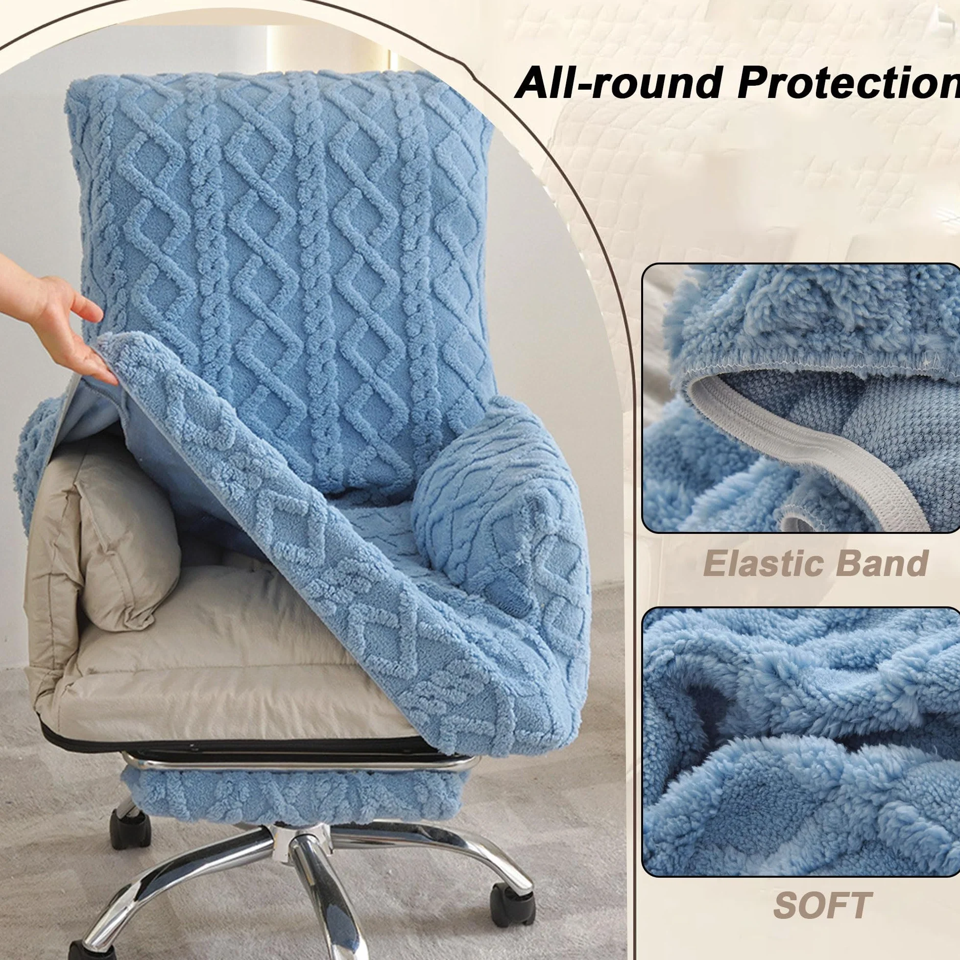 Générique Housse Canapé Relax Élastique Épaisse Protège-Pieds Anti-Poussière Lavable Machine Gris L