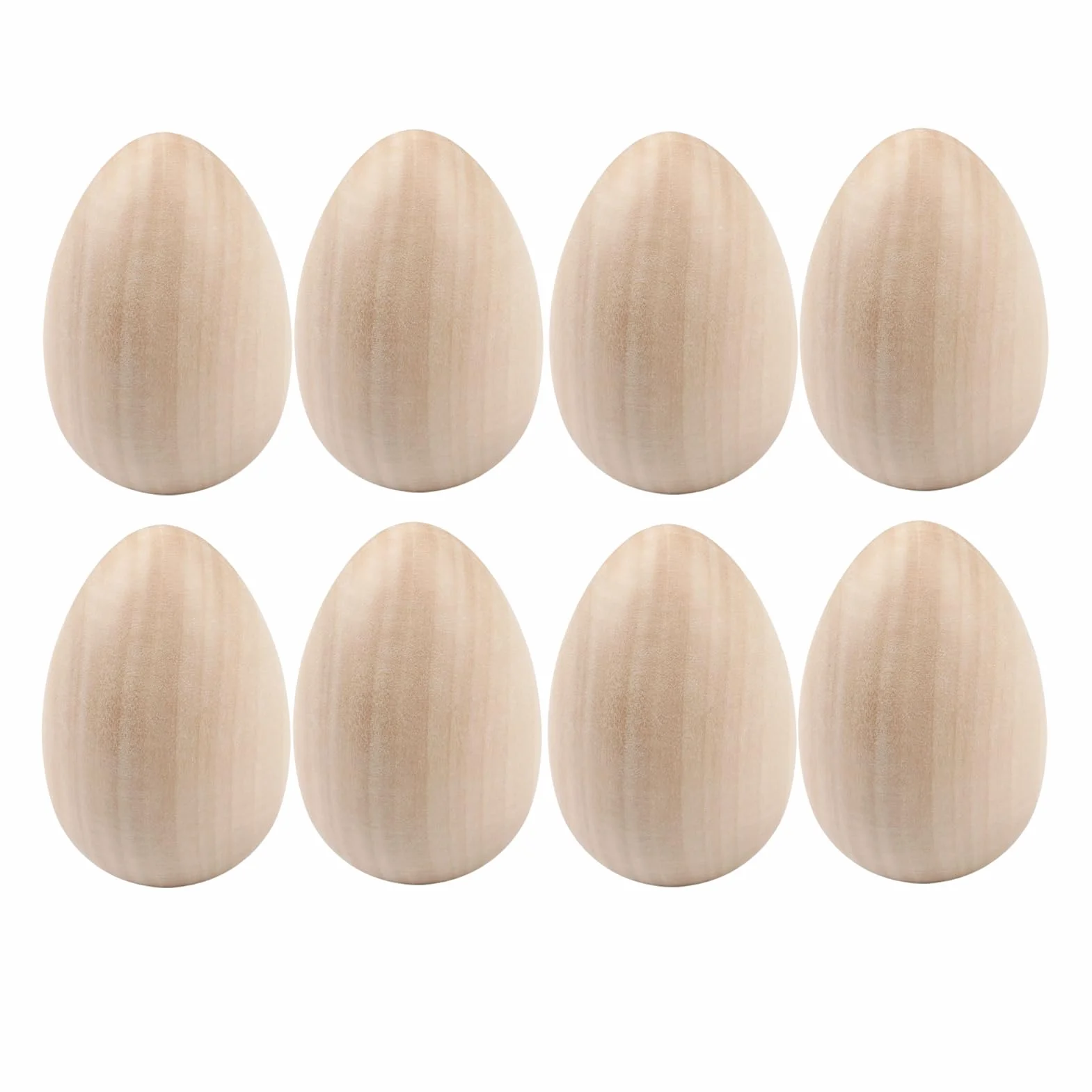 Œufs en Bois Naturel de Hêtre pour Artisanat de Pâques – Lot de 8