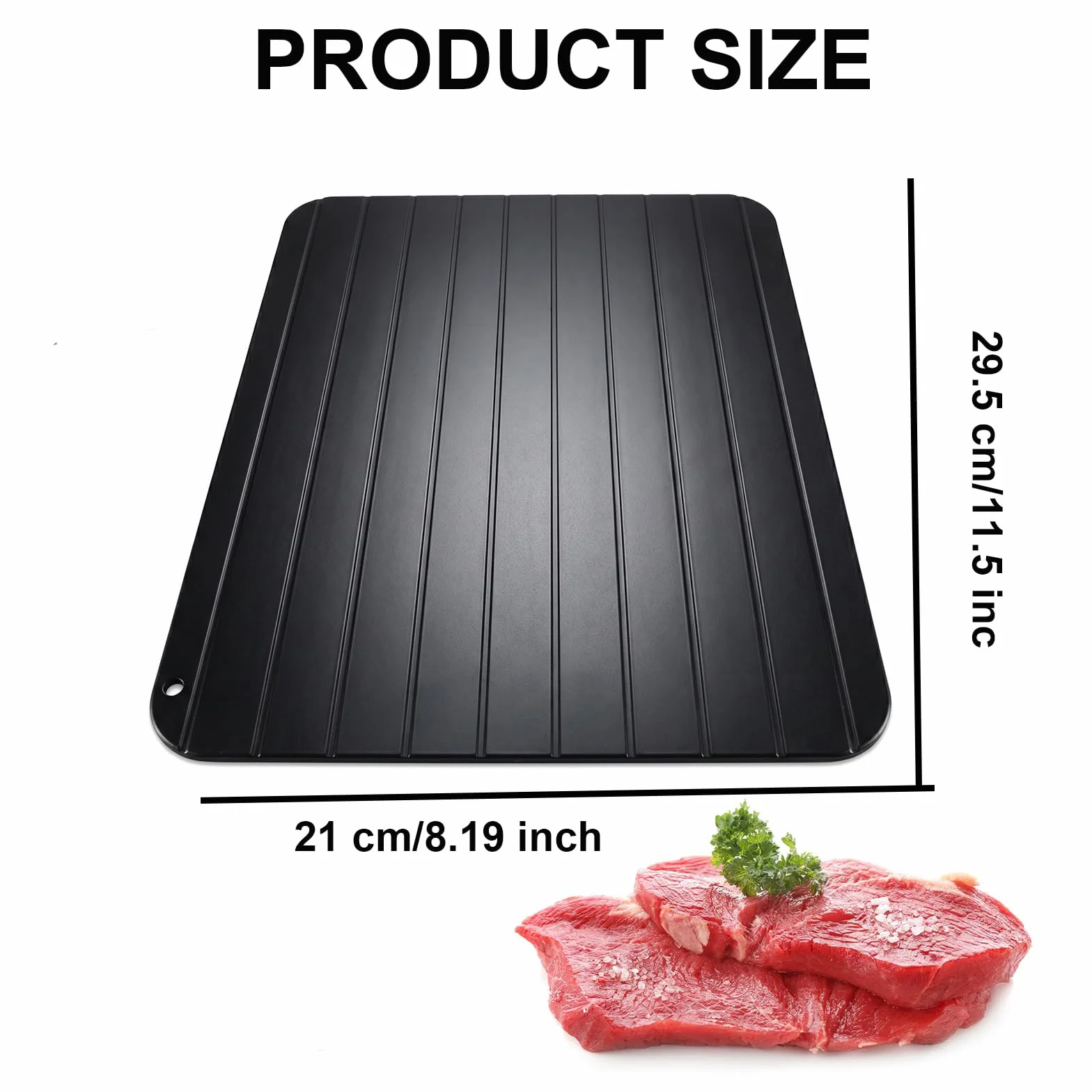 Plateau de Décongélation Rapide en Aluminium pour Viande Poisson Aliments Surgelés 29.5 x 21 x 0.2cm